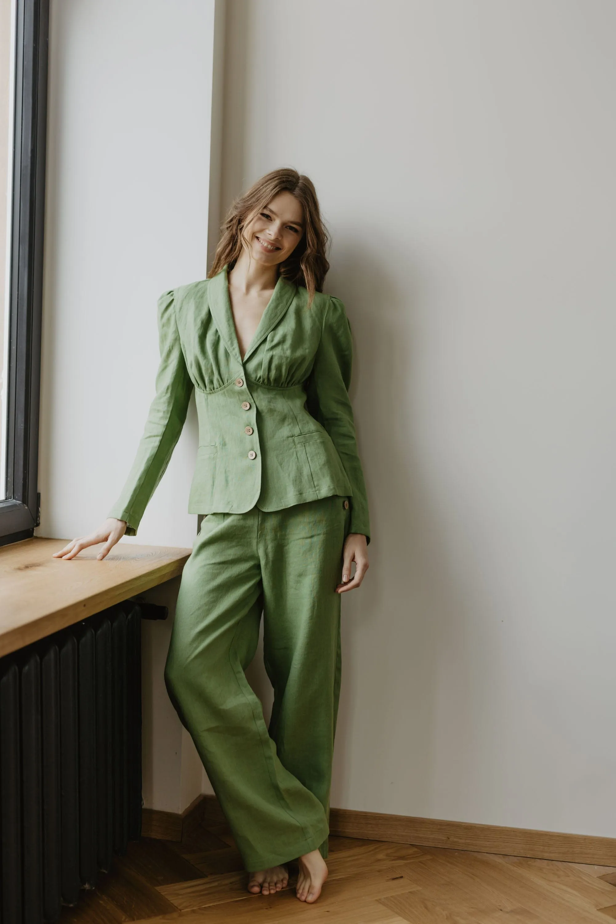 Neringa Women's Linen Blazer | Multiple Colours