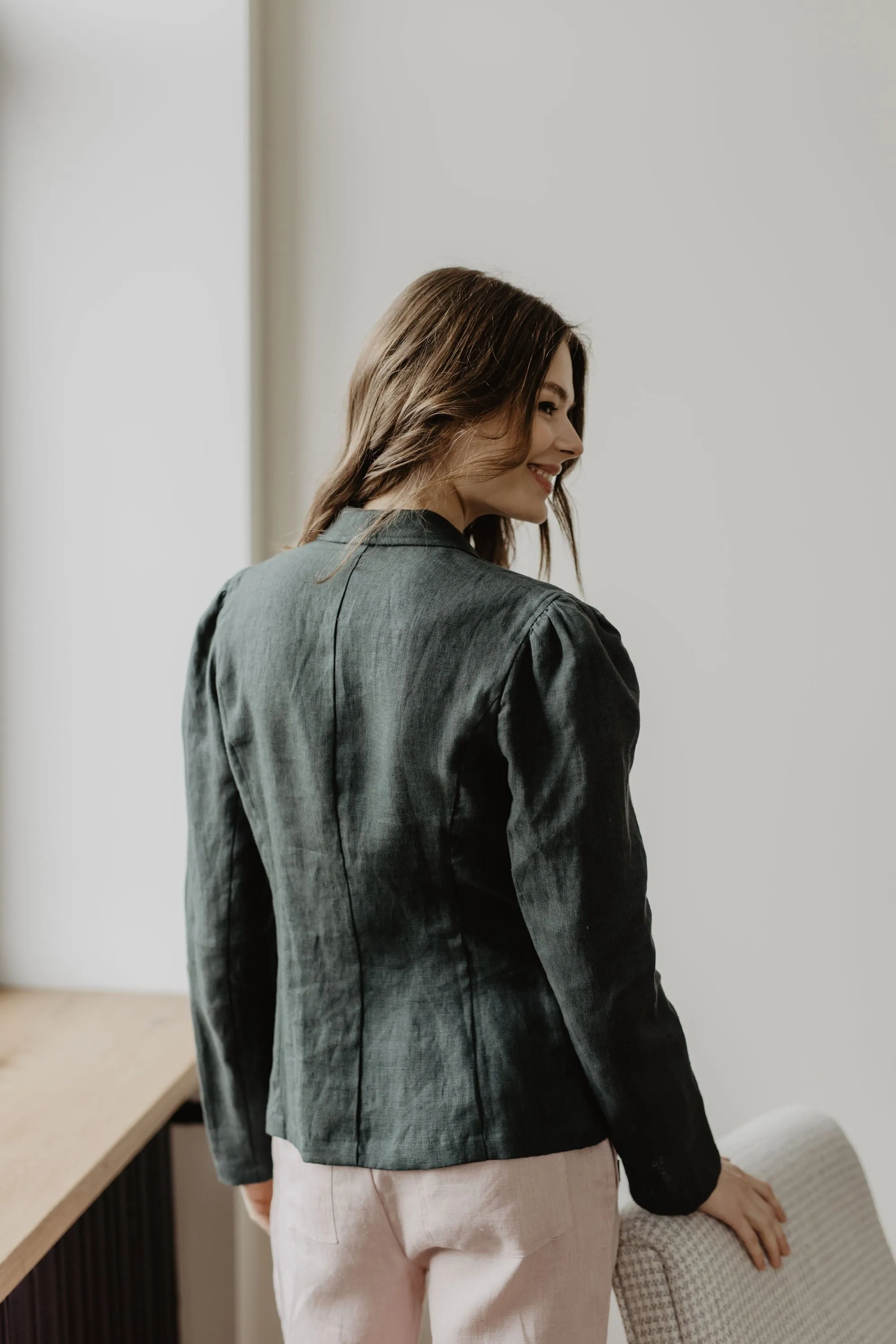Neringa Women's Linen Blazer | Multiple Colours