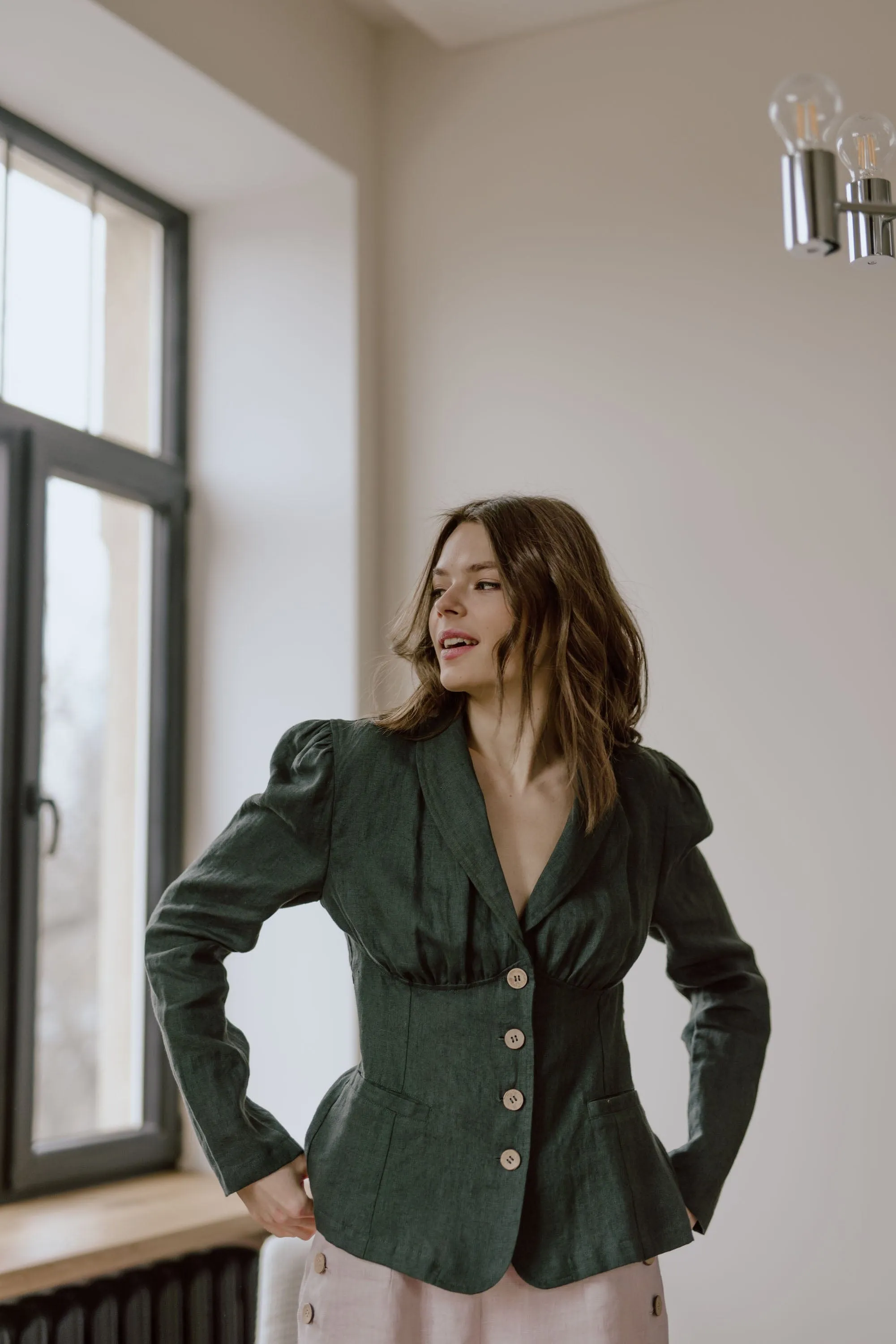 Neringa Women's Linen Blazer | Multiple Colours
