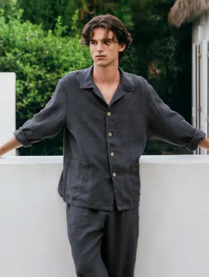 Oliver Men's Linen Loungewear Set | Charcoal