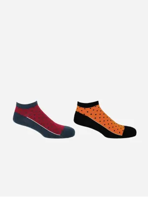 Polka Men's Organic Trainer Socks Bundle | Denim & Orange