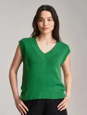 Sander Women's Cotton Tencel Vest | Jungle Green