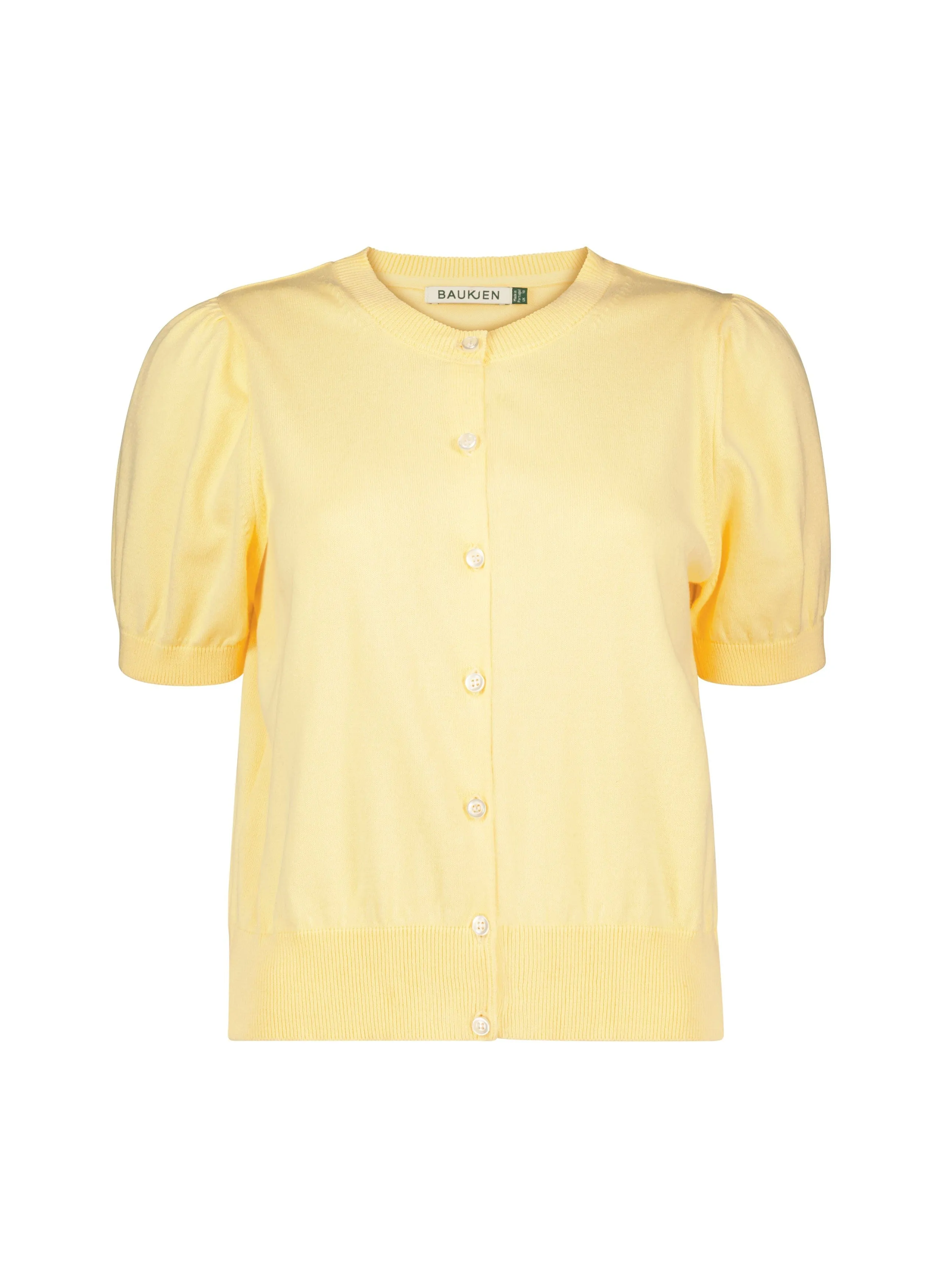 Sasha Organic Cotton Short Sleeve Cardigan | Butter Yellow