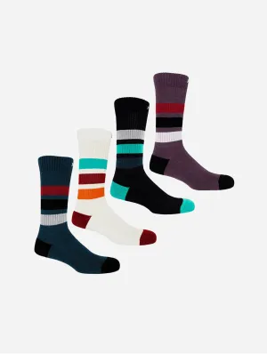 Striped Men??s Organic Cotton Sports Crew Sock Bundle | Multiple Colours