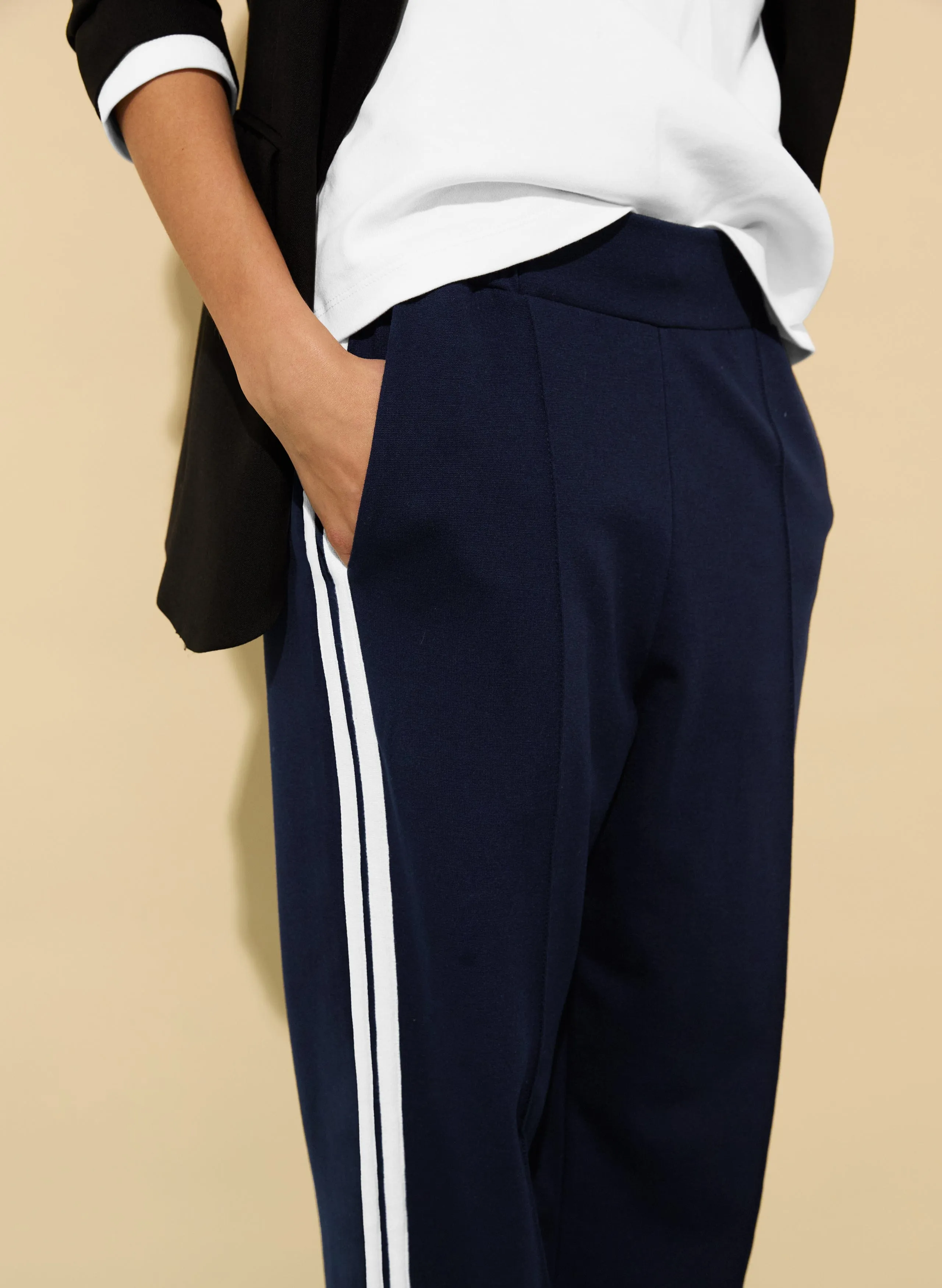 Tippi 2.0 LENZING? ECOVERO??Side Stripe Trousers | Classic Navy & Soft White