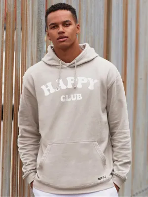 Vegan Men's 'Happy Club' College Hoodie | Multiple Colours