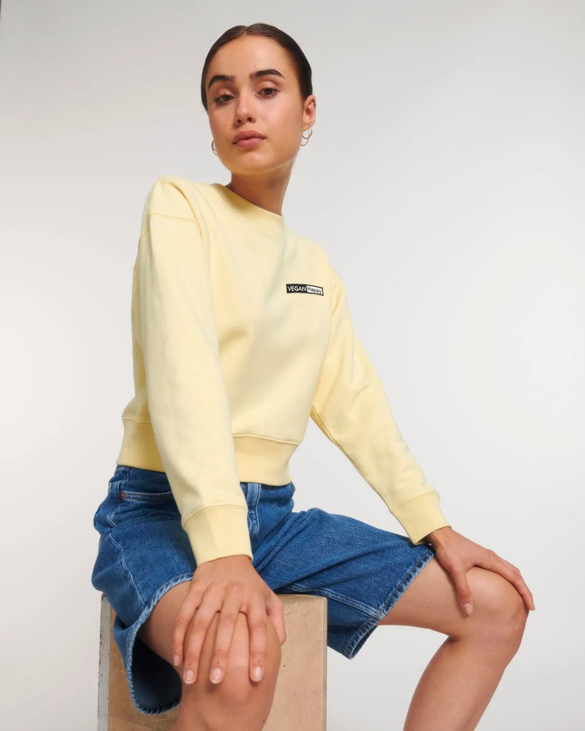 Vegan Women's Cropped Crew Neck Sweatshirt | Multiple Colours