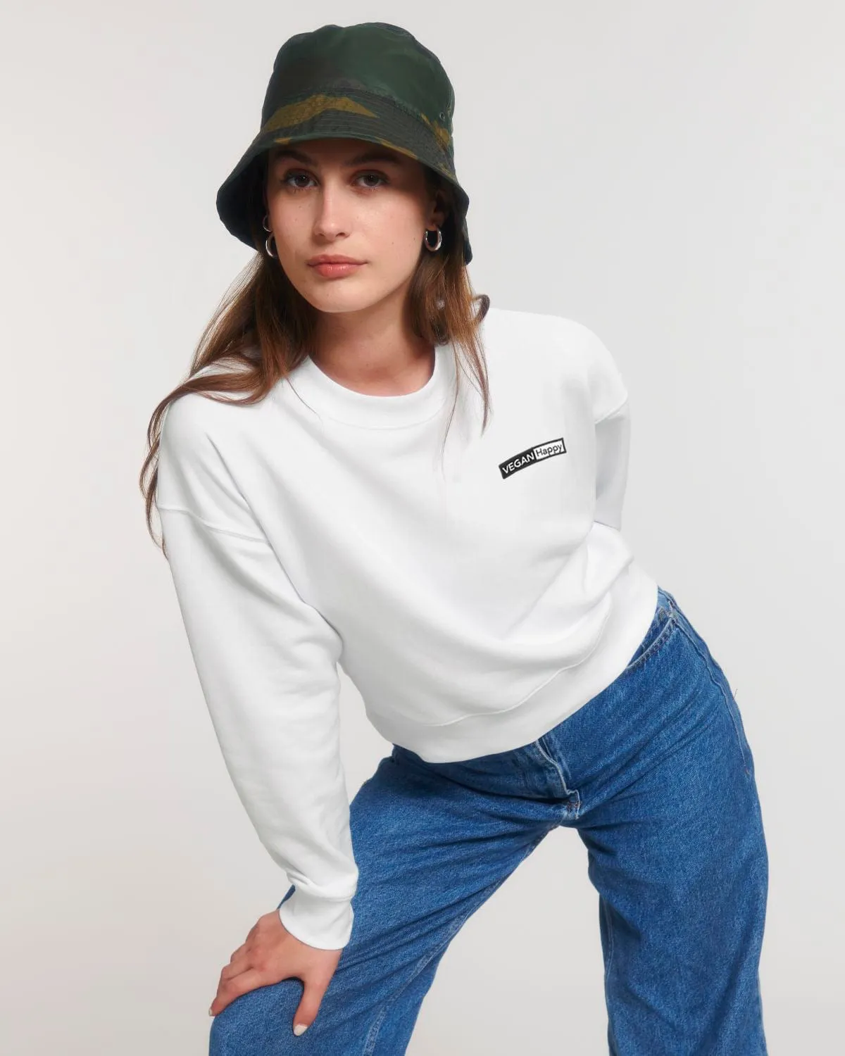 Vegan Women's Cropped Crew Neck Sweatshirt | Multiple Colours
