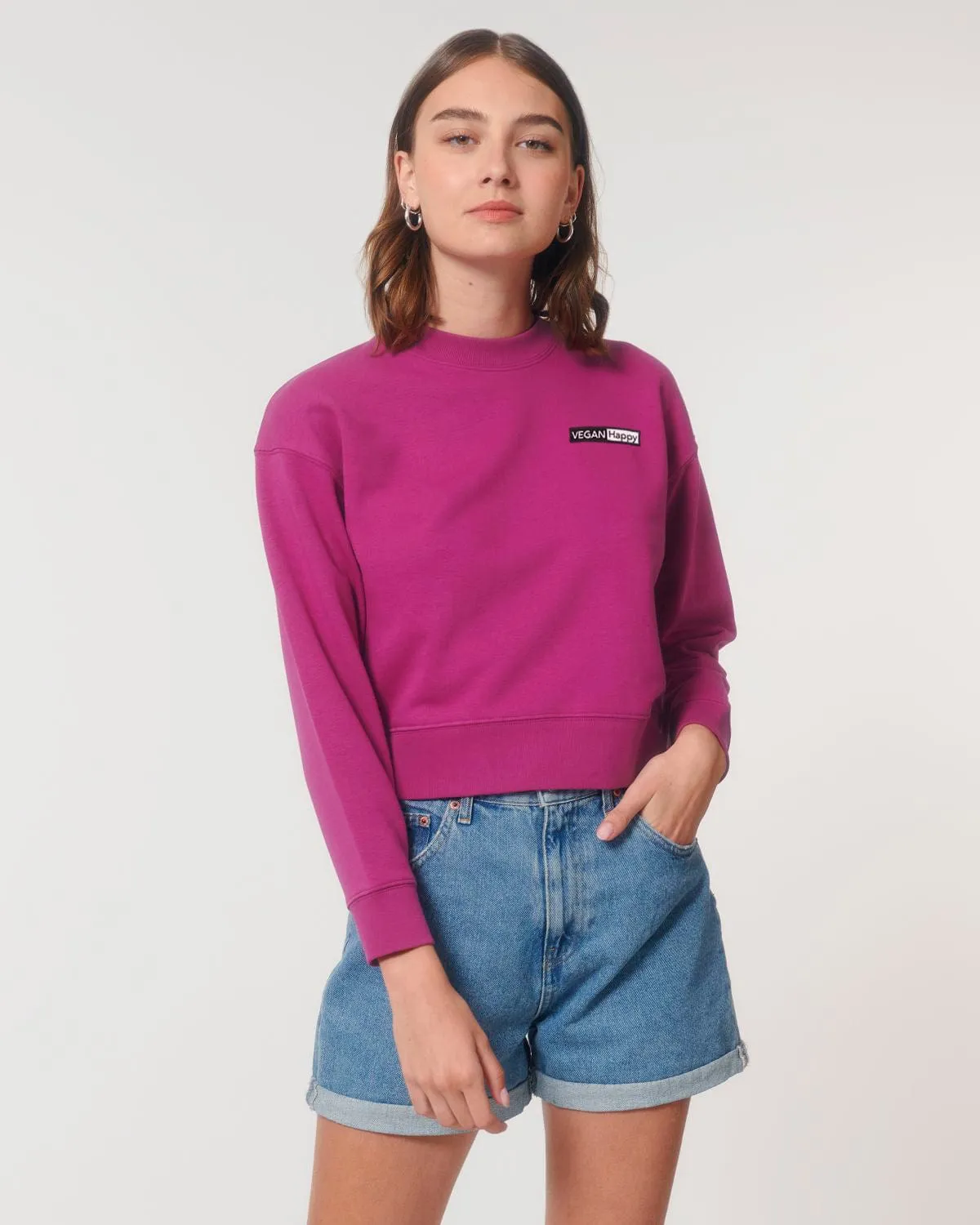 Vegan Women's Cropped Crew Neck Sweatshirt | Multiple Colours