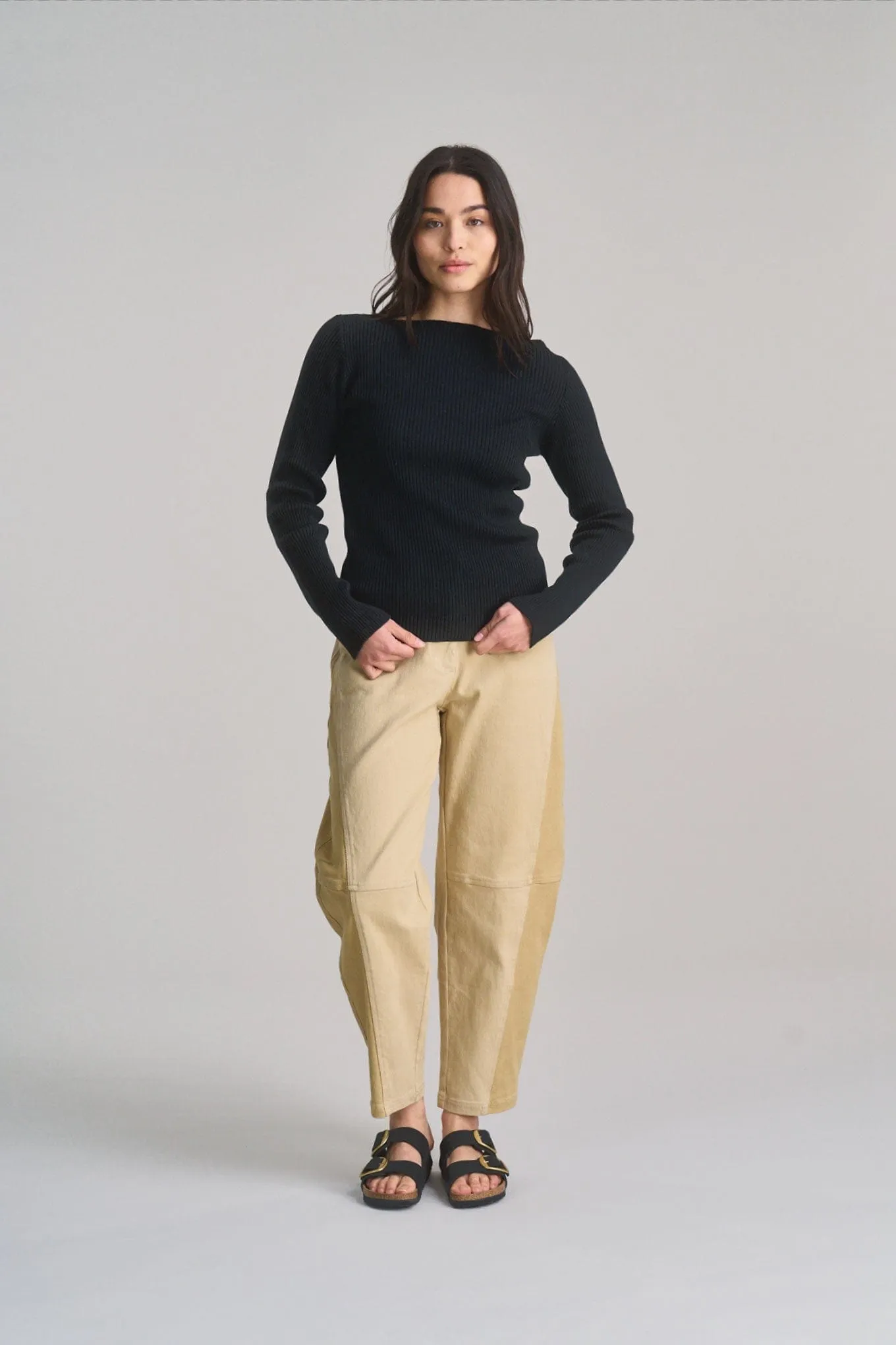 Wasabi Women's Organic Cotton Rib Jumper | Black