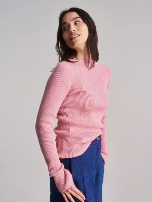 Wasabi Women's Organic Cotton Rib Jumper | Pink