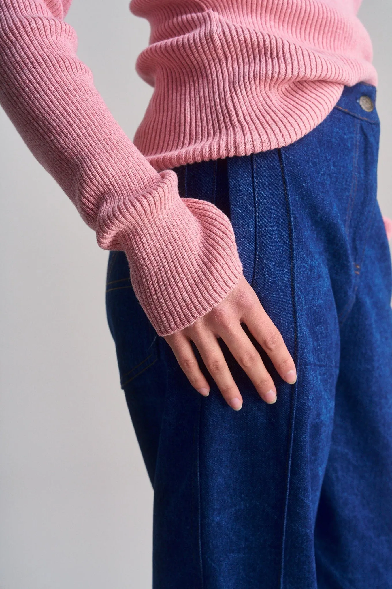 Wasabi Women's Organic Cotton Rib Jumper | Pink