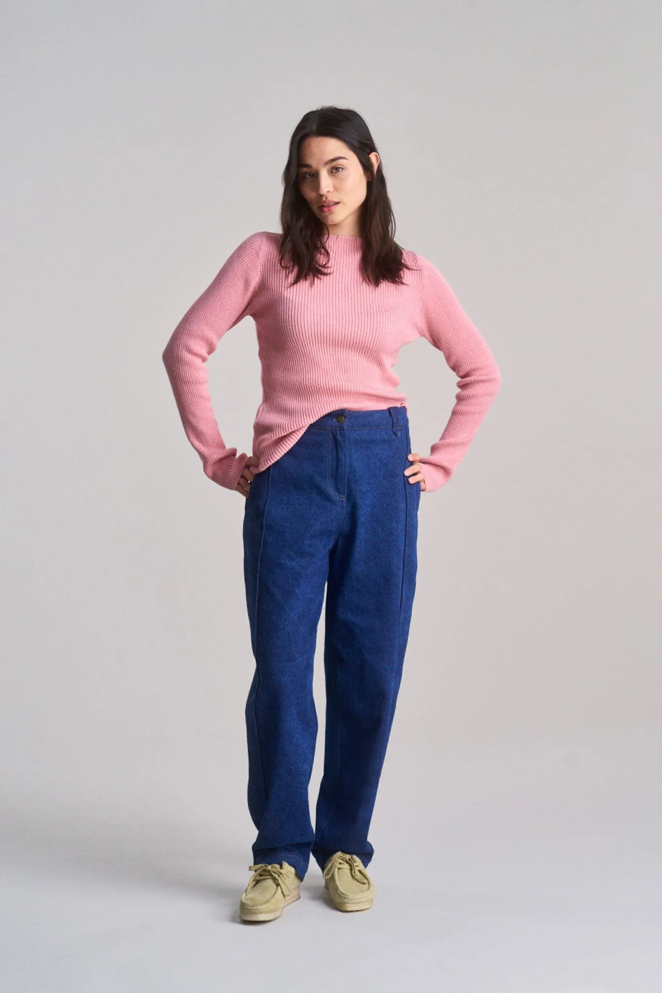 Wasabi Women's Organic Cotton Rib Jumper | Pink