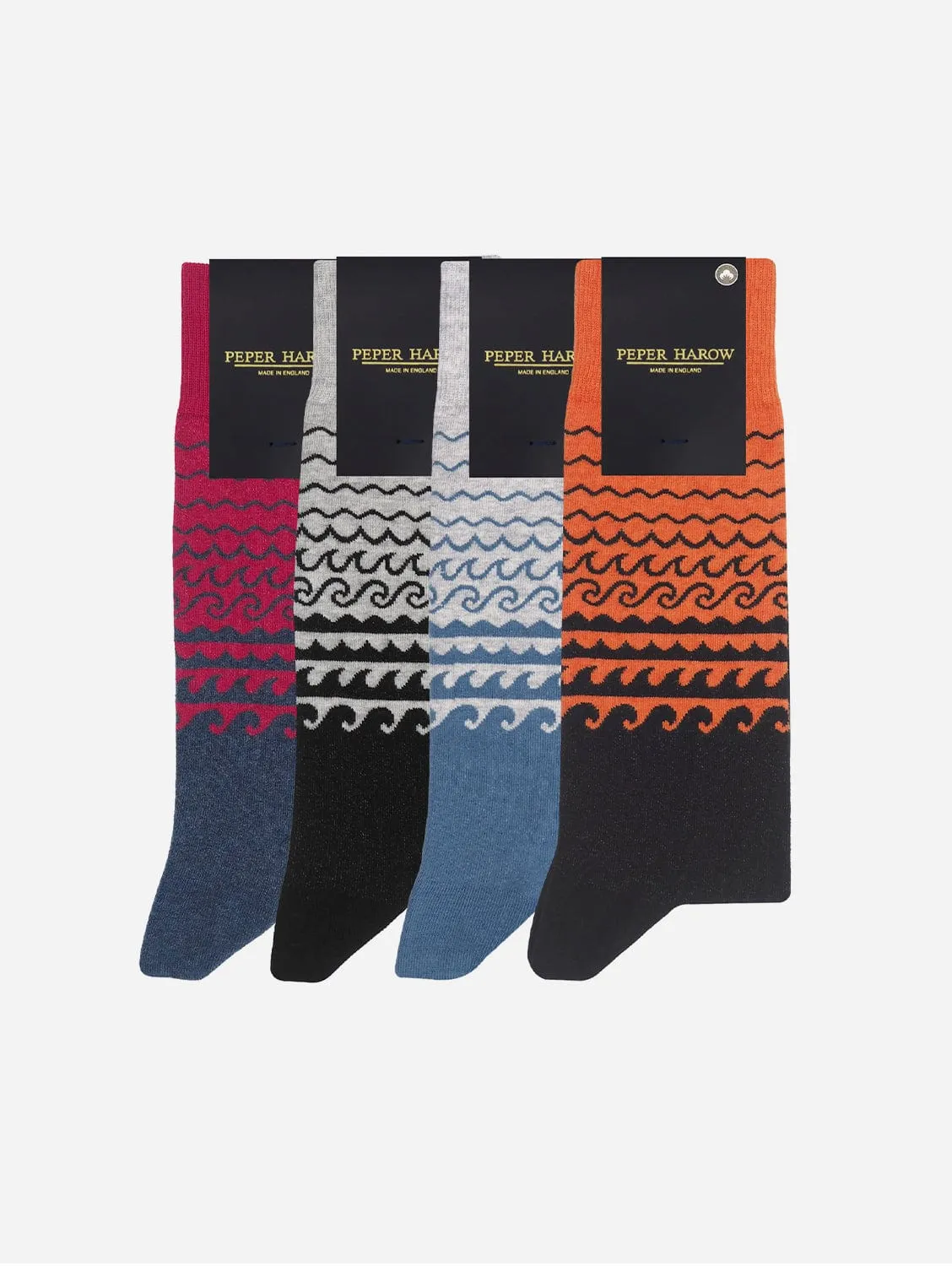 Wave Men??s Organic Cotton Sock Bundle | Multiple Colours