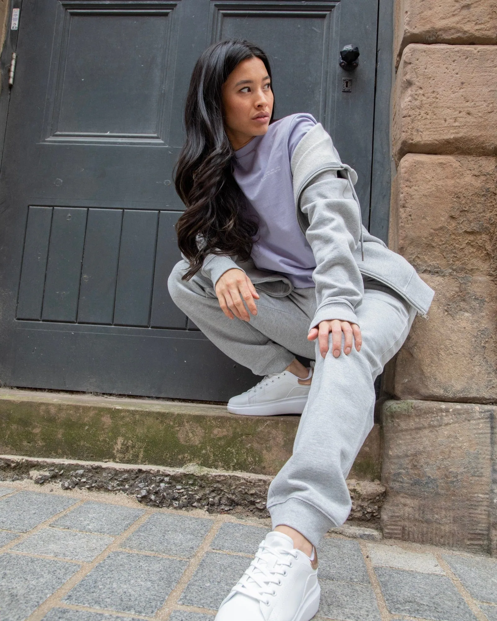 Women's Organic Cotton Relaxed Fit Joggers | Rock Grey Marl
