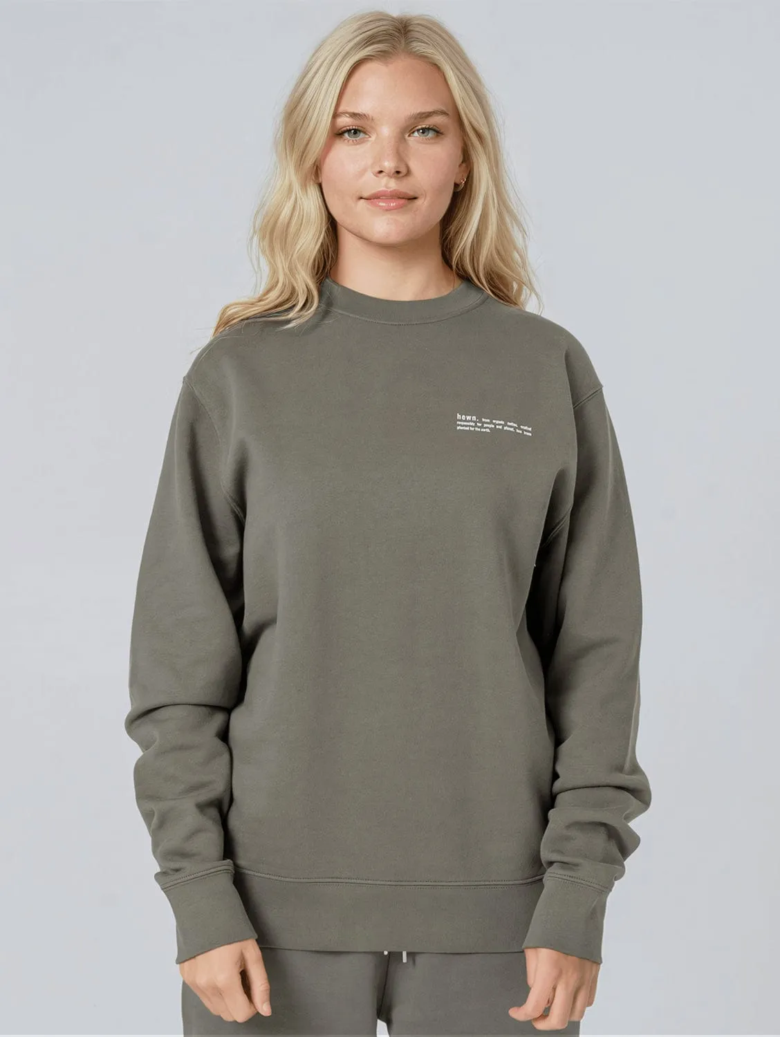 Women's Organic Cotton Relaxed Fit Sweatshirt | Pine Green Khaki