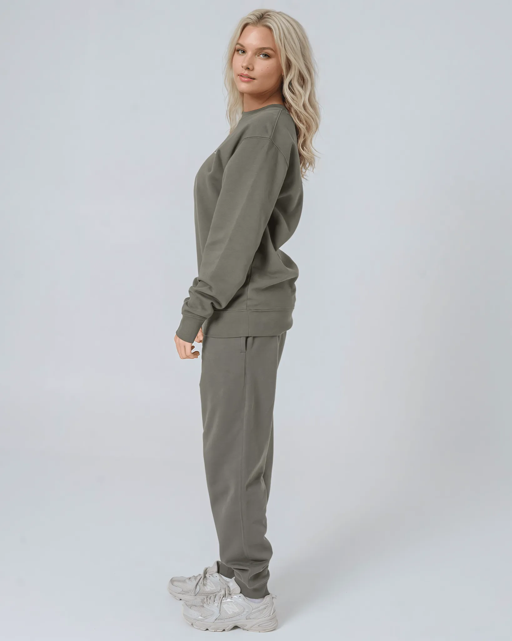 Women's Organic Cotton Relaxed Fit Sweatshirt | Pine Green Khaki