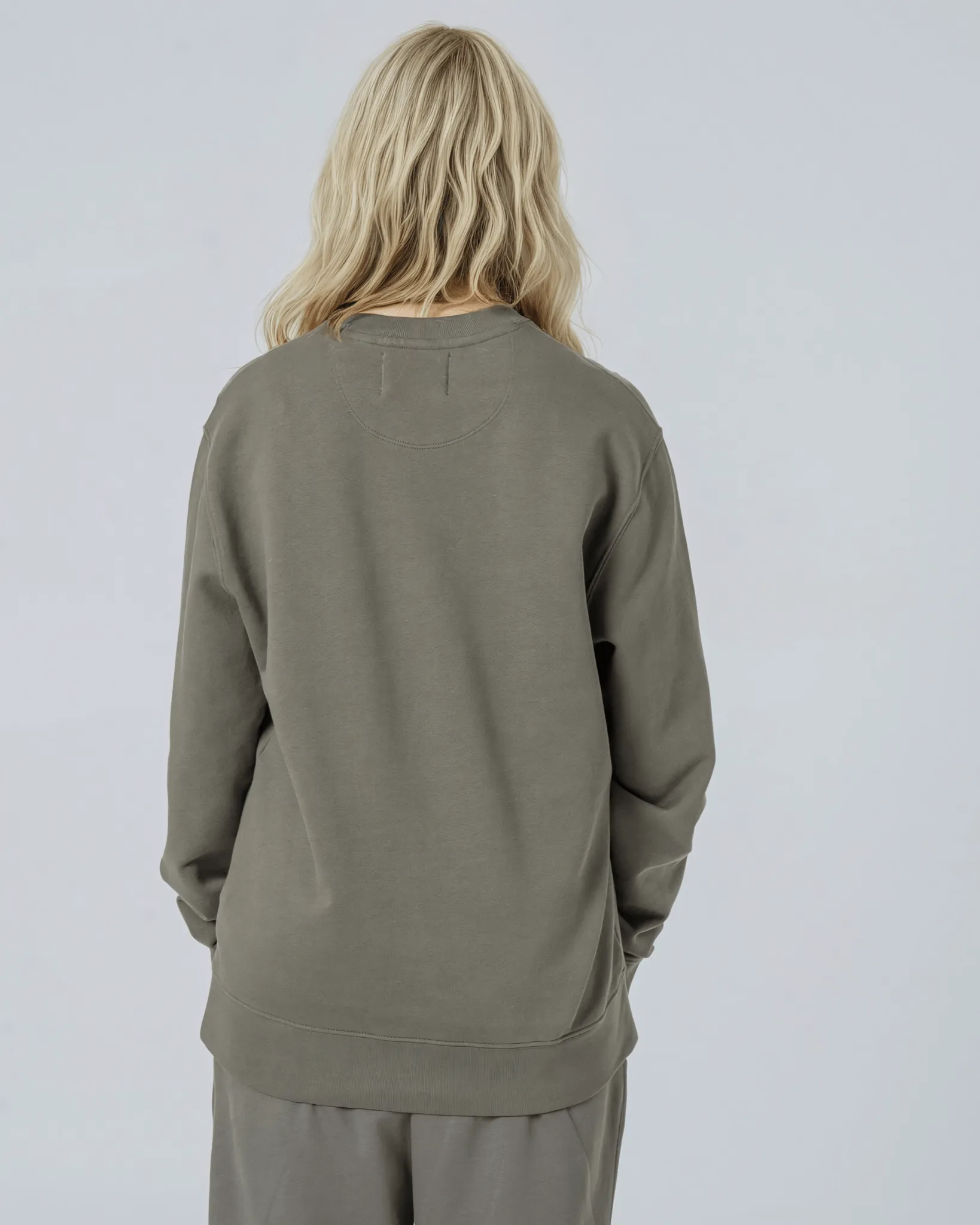 Women's Organic Cotton Relaxed Fit Sweatshirt | Pine Green Khaki