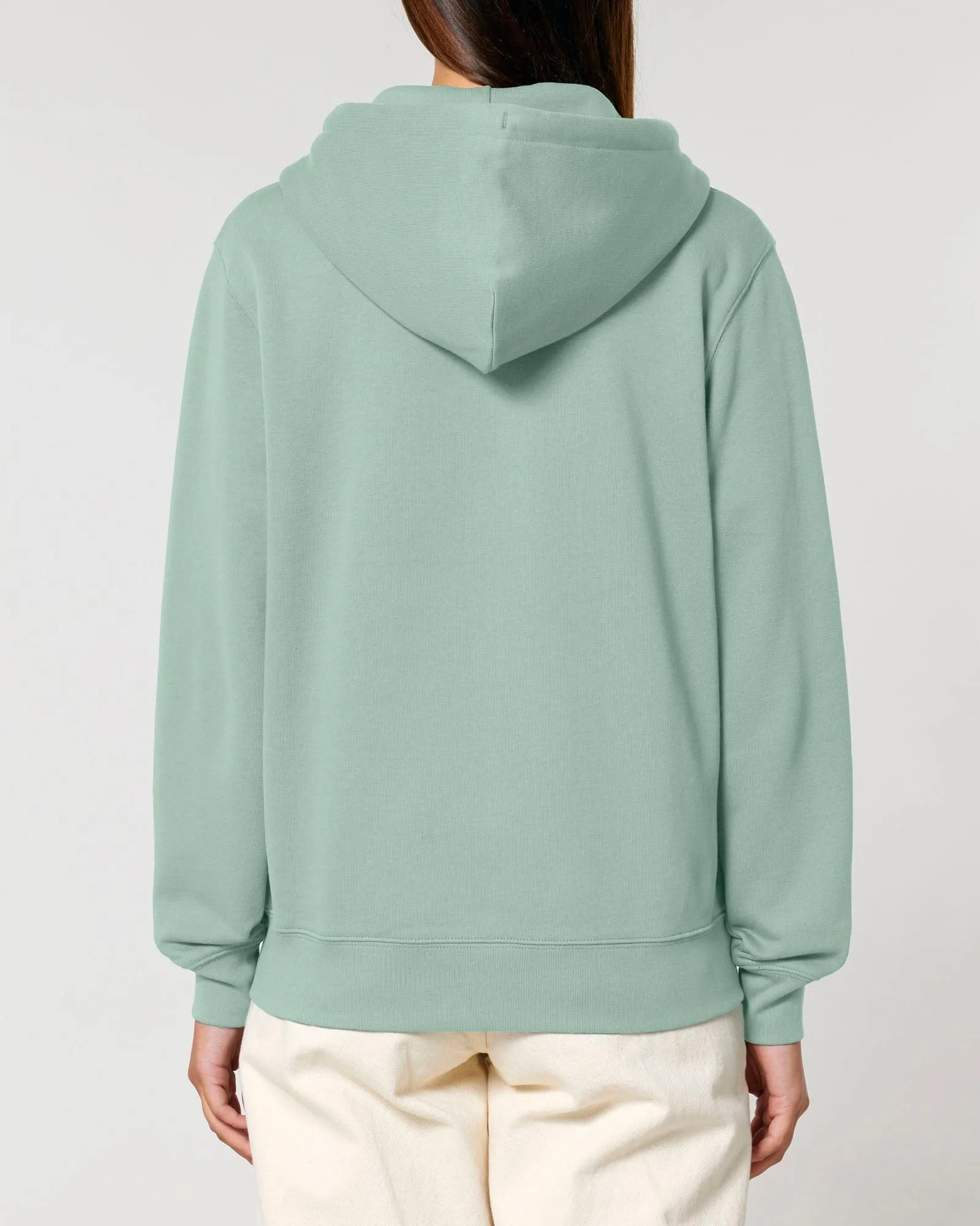 Women's Organic Cotton Relaxed Fit Zip Hoodie | Aloe Green