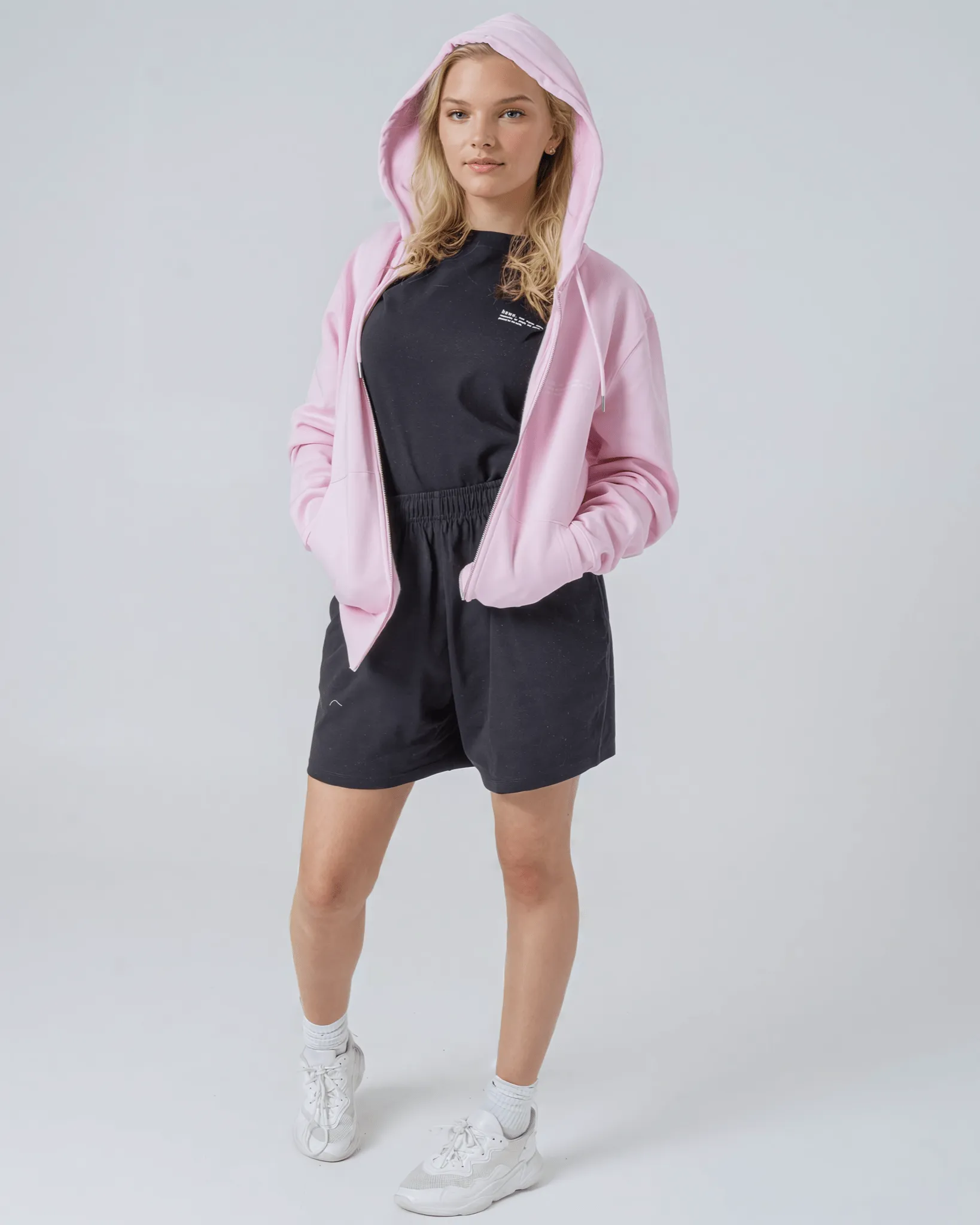 Women's Organic Cotton Relaxed Fit Zip Hoodie | Cherry Blossom Pink