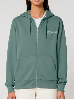 Women's Organic Cotton Relaxed Fit Zip Hoodie | Eucalyptus Green