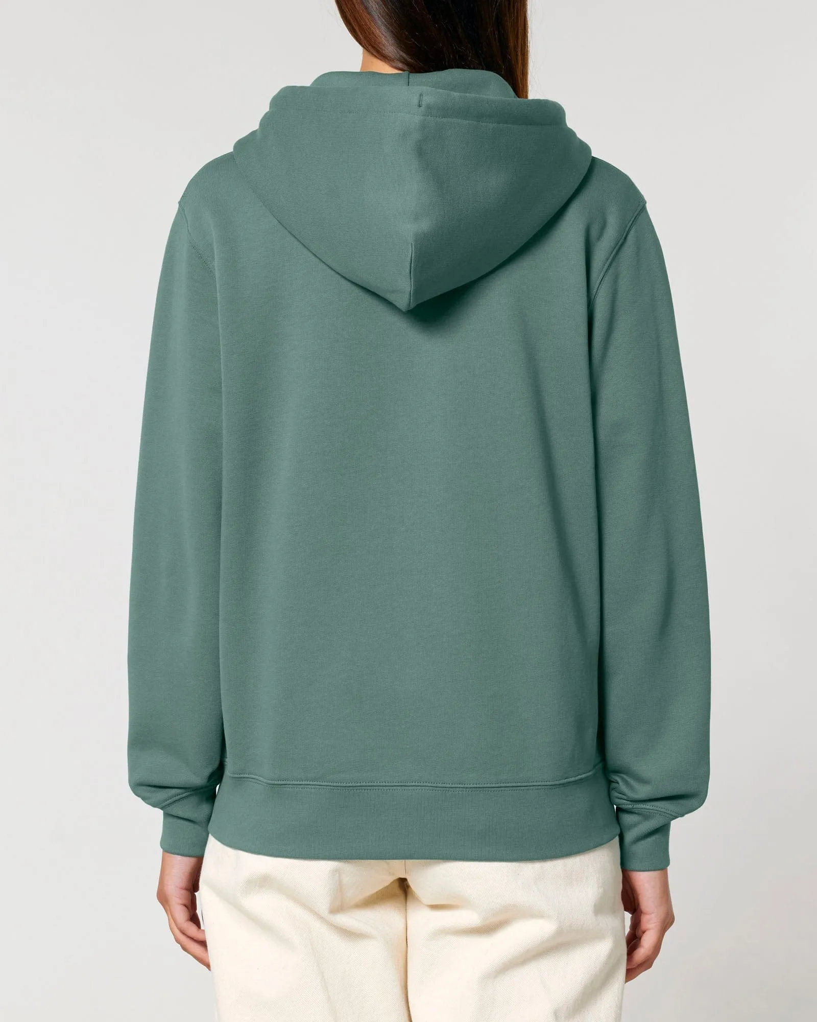 Women's Organic Cotton Relaxed Fit Zip Hoodie | Eucalyptus Green