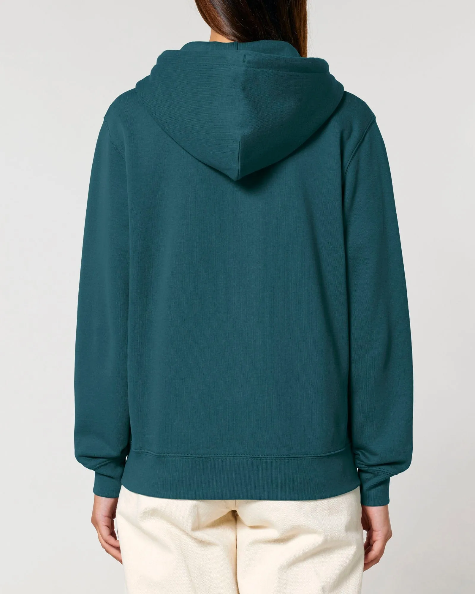 Women's Organic Cotton Relaxed Fit Zip Hoodie | Ocean Blue