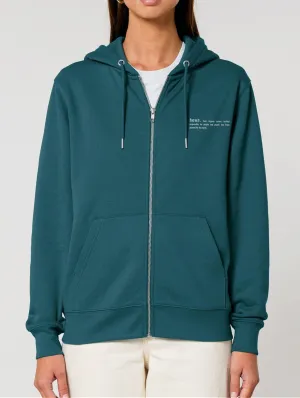Women's Organic Cotton Relaxed Fit Zip Hoodie | Ocean Blue