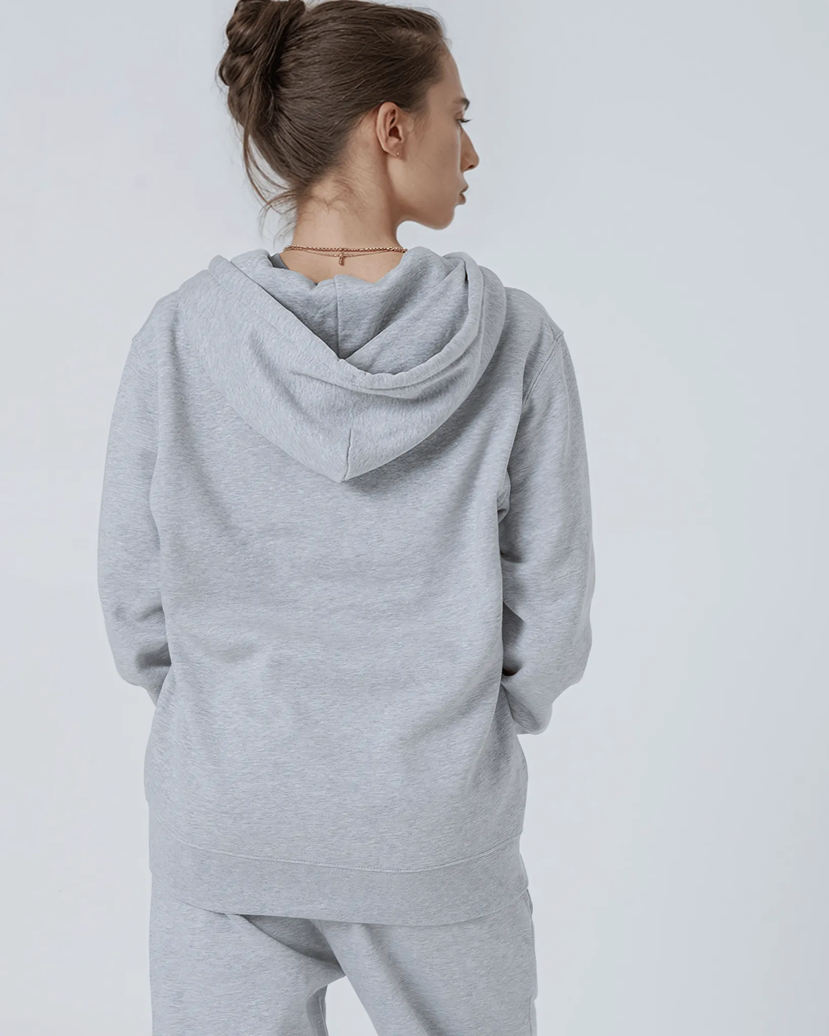 Women's Organic Cotton Relaxed Fit Zip Hoodie | Rock Grey Marl