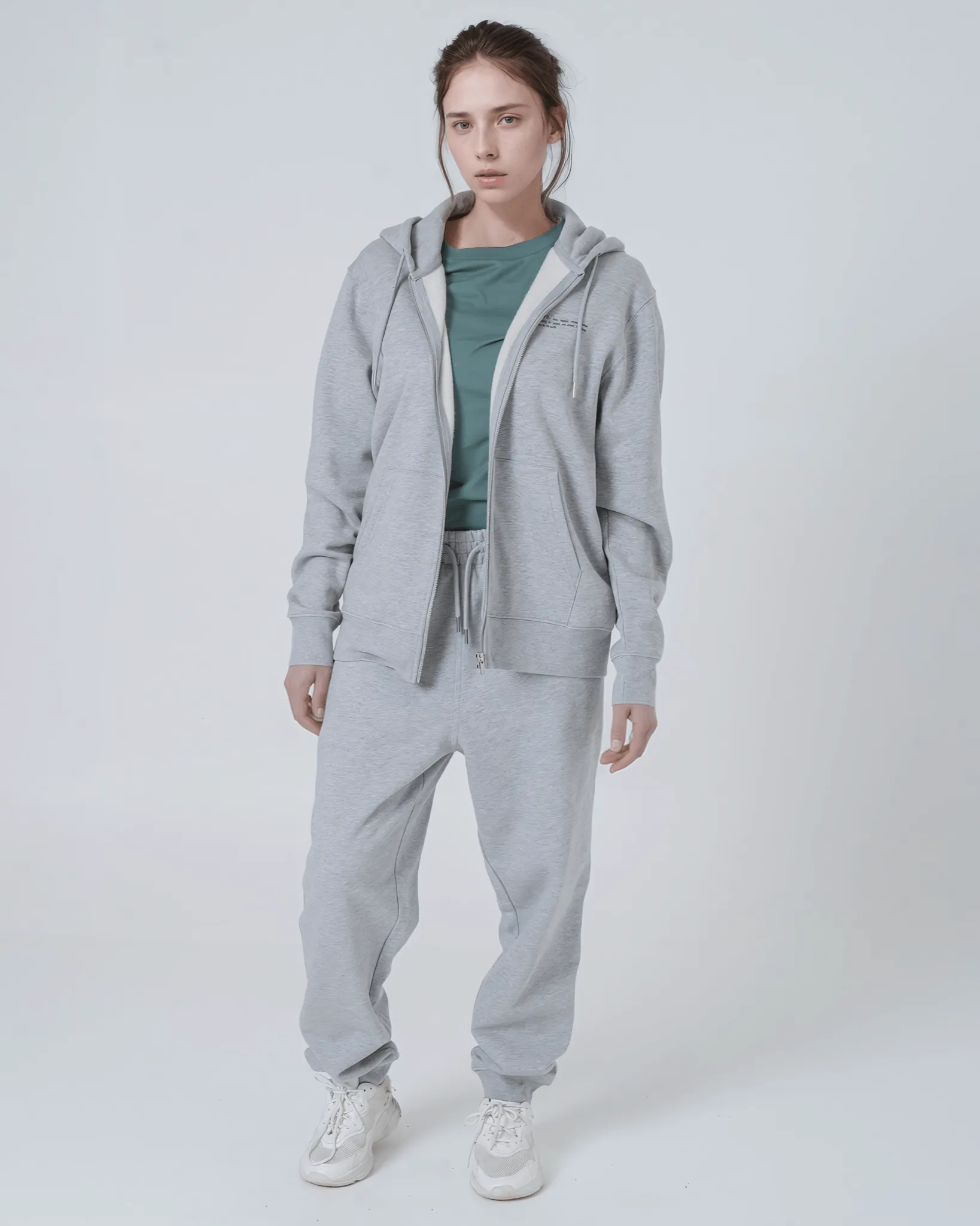 Women's Organic Cotton Relaxed Fit Zip Hoodie | Rock Grey Marl