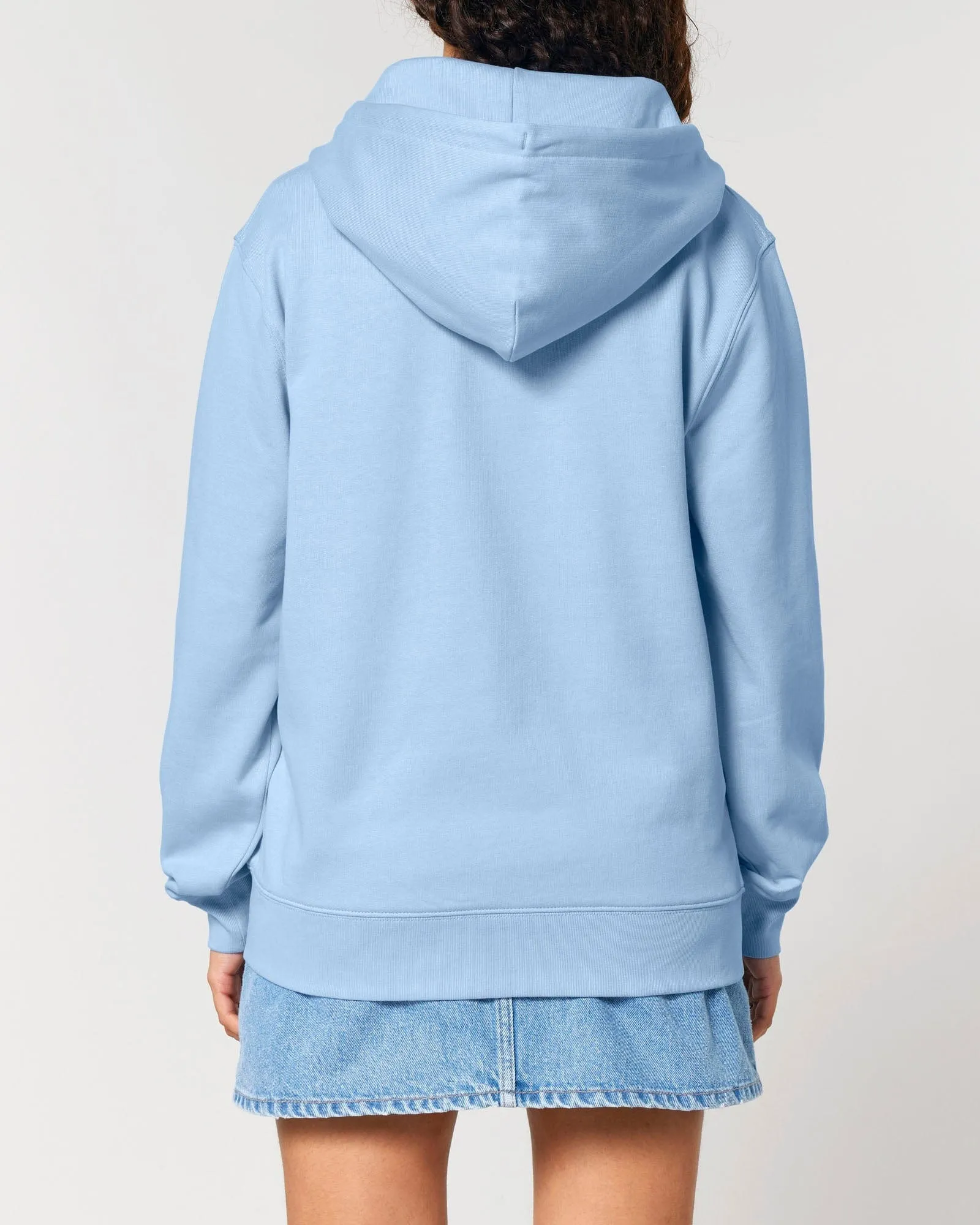 Women's Organic Cotton Relaxed Fit Zip Hoodie | Sky Blue