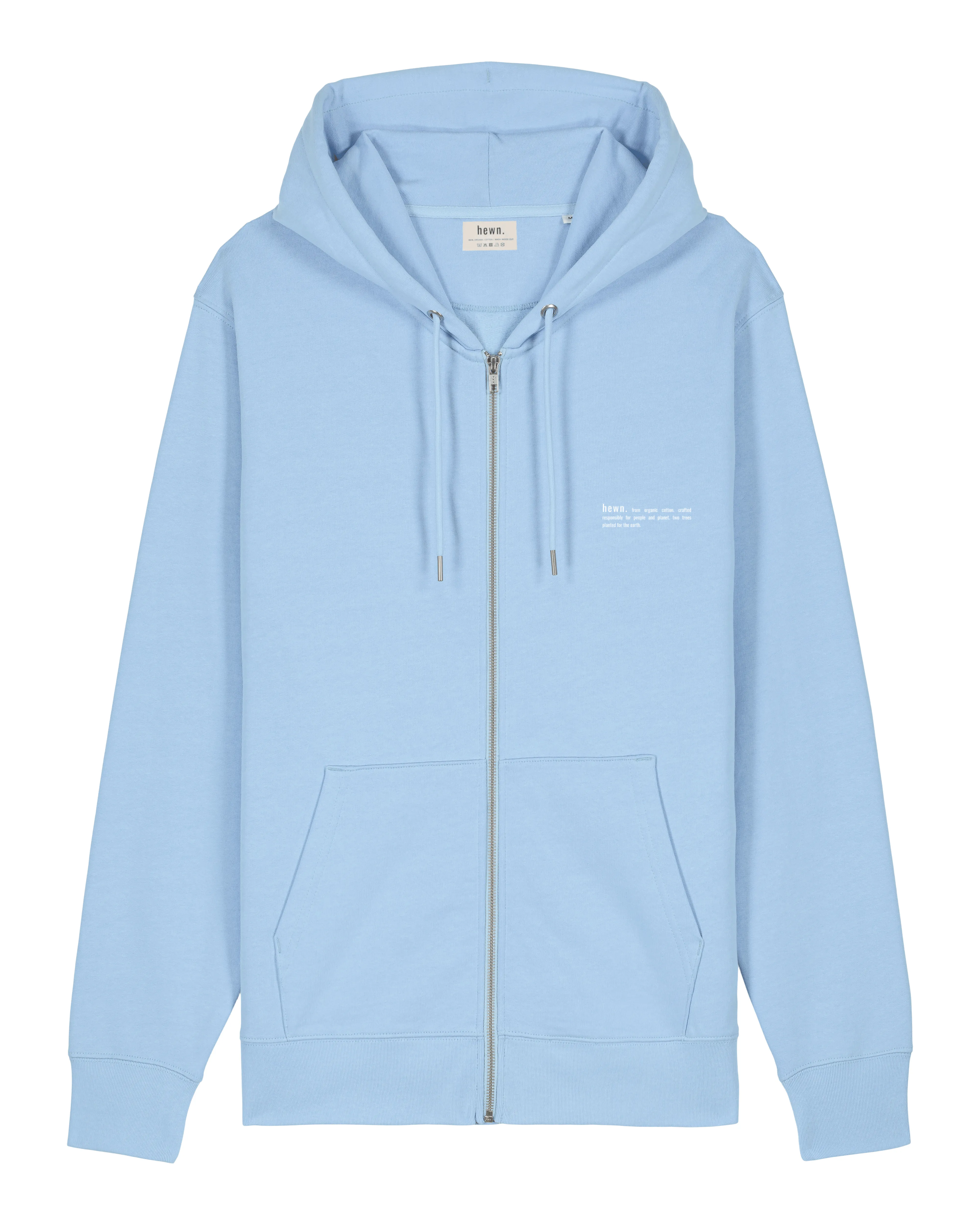 Women's Organic Cotton Relaxed Fit Zip Hoodie | Sky Blue