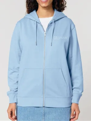 Women's Organic Cotton Relaxed Fit Zip Hoodie | Sky Blue