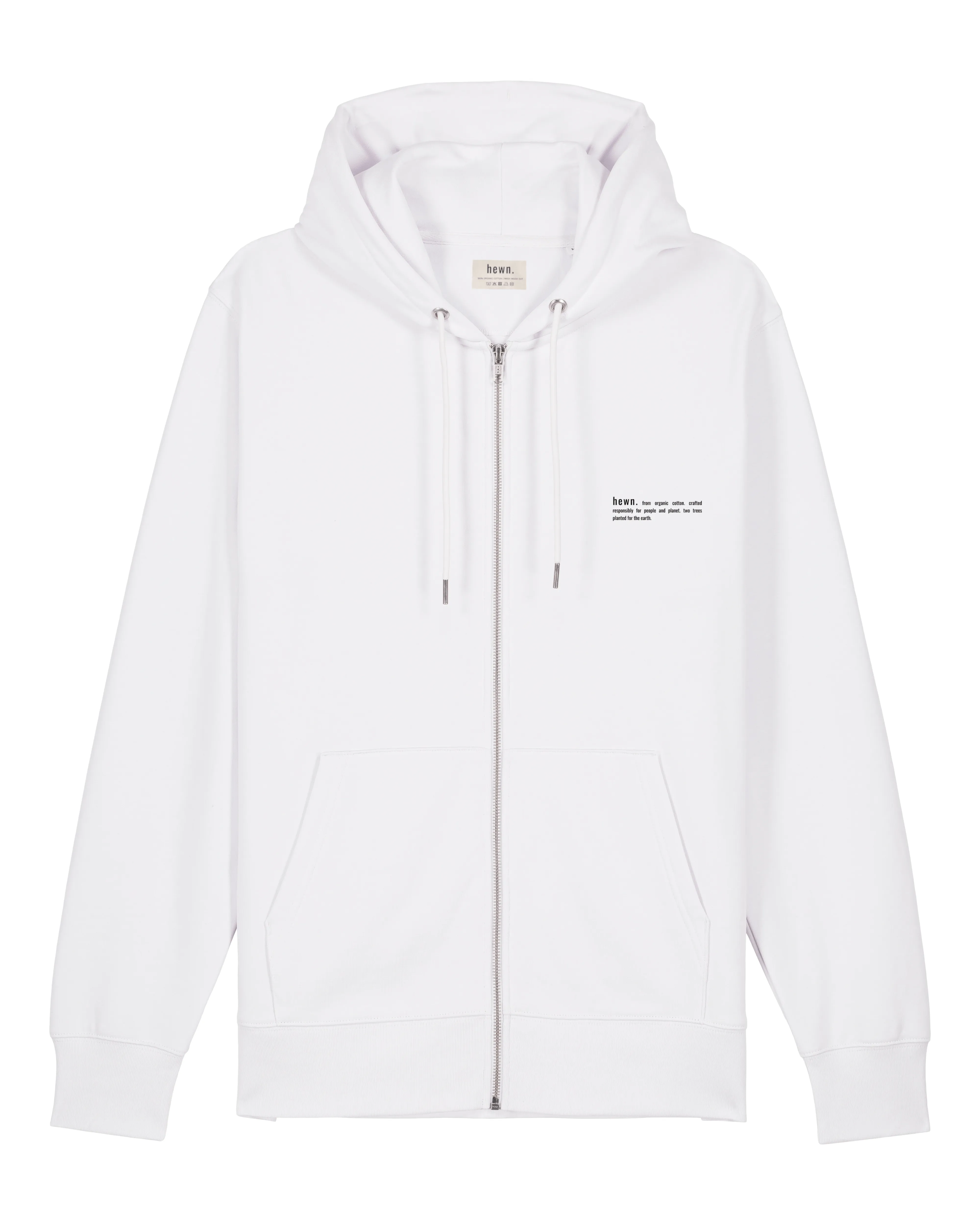 Women's Organic Cotton Relaxed Fit Zip Hoodie | Snow White