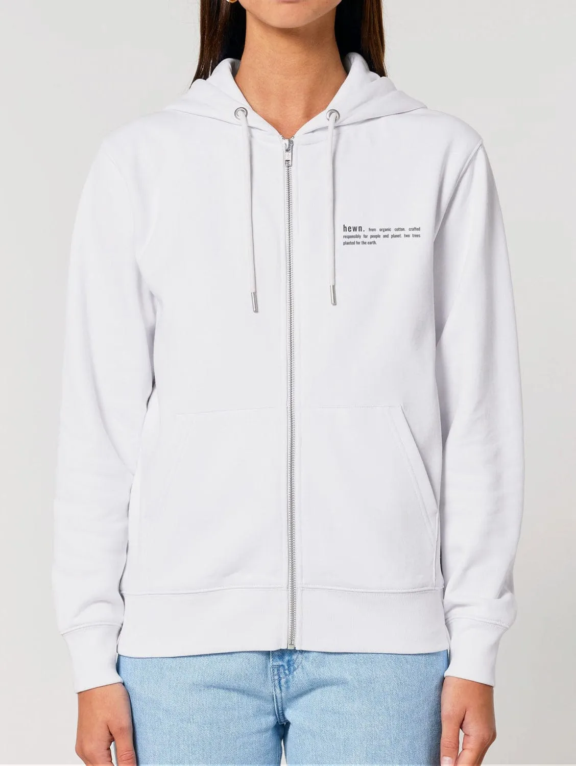 Women's Organic Cotton Relaxed Fit Zip Hoodie | Snow White