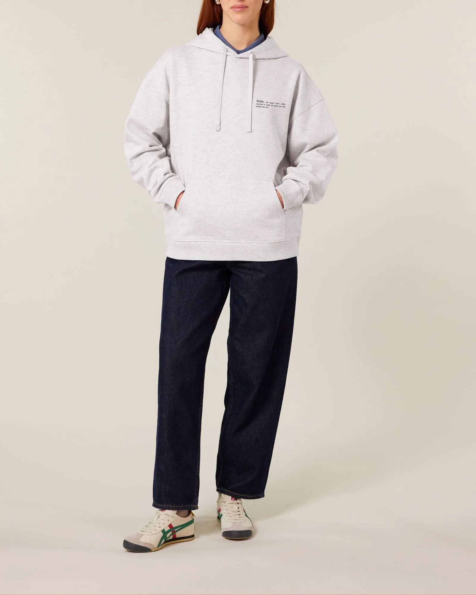Women's Organic Cotton Signature Oversized Hoodie | Cloud Grey Marl
