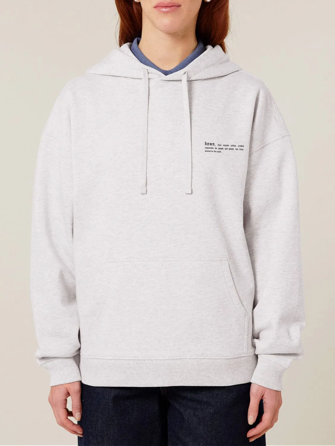 Women's Organic Cotton Signature Oversized Hoodie | Cloud Grey Marl