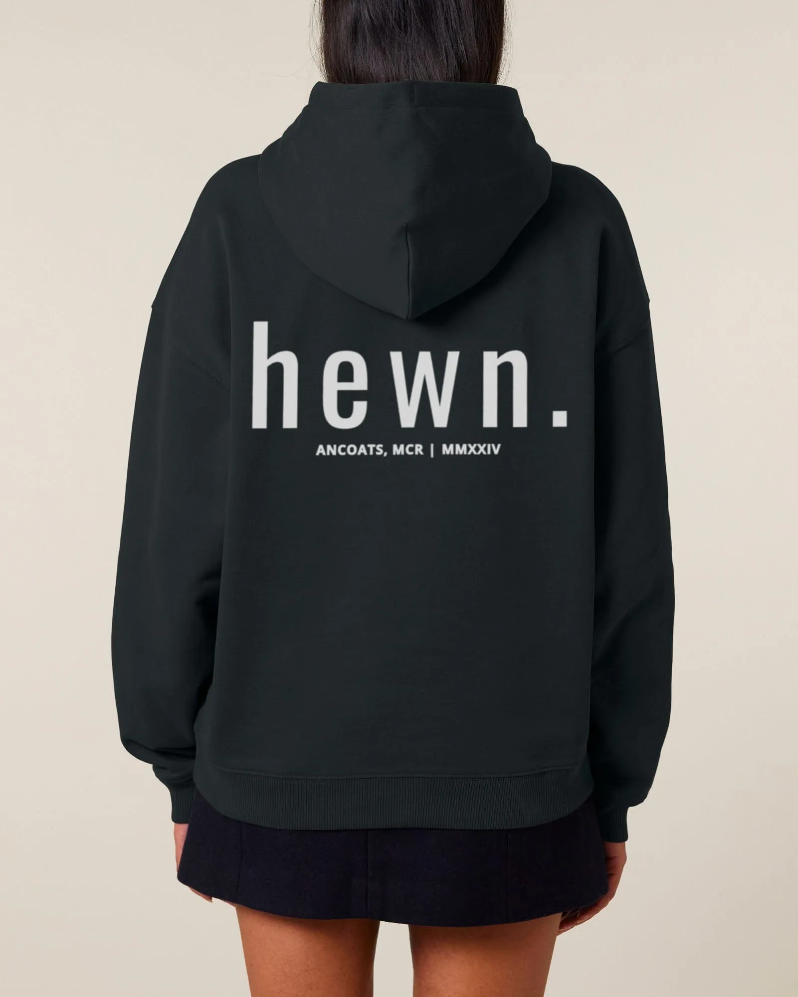 Women's Organic Cotton Signature Oversized Hoodie | Jet Black