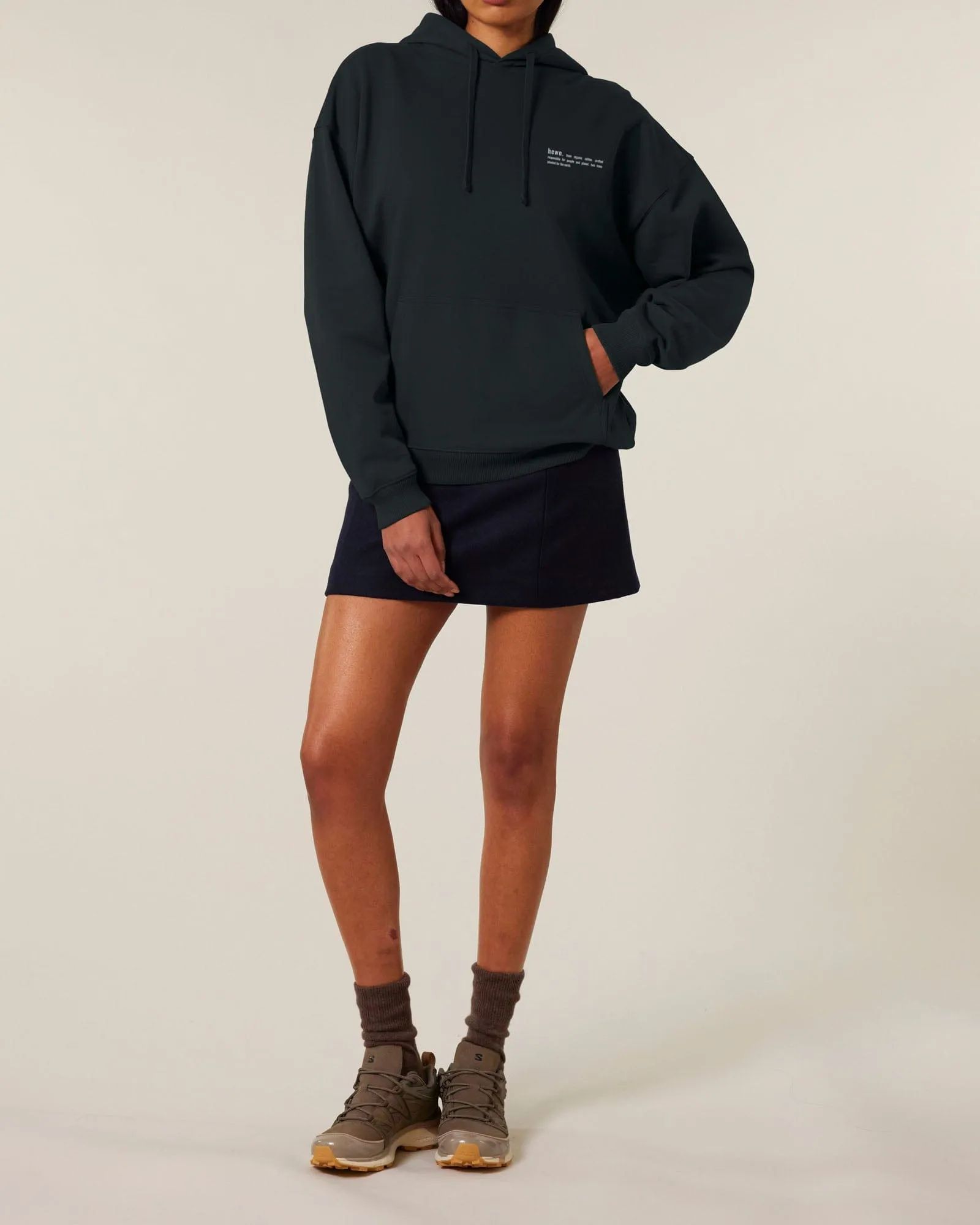 Women's Organic Cotton Signature Oversized Hoodie | Jet Black