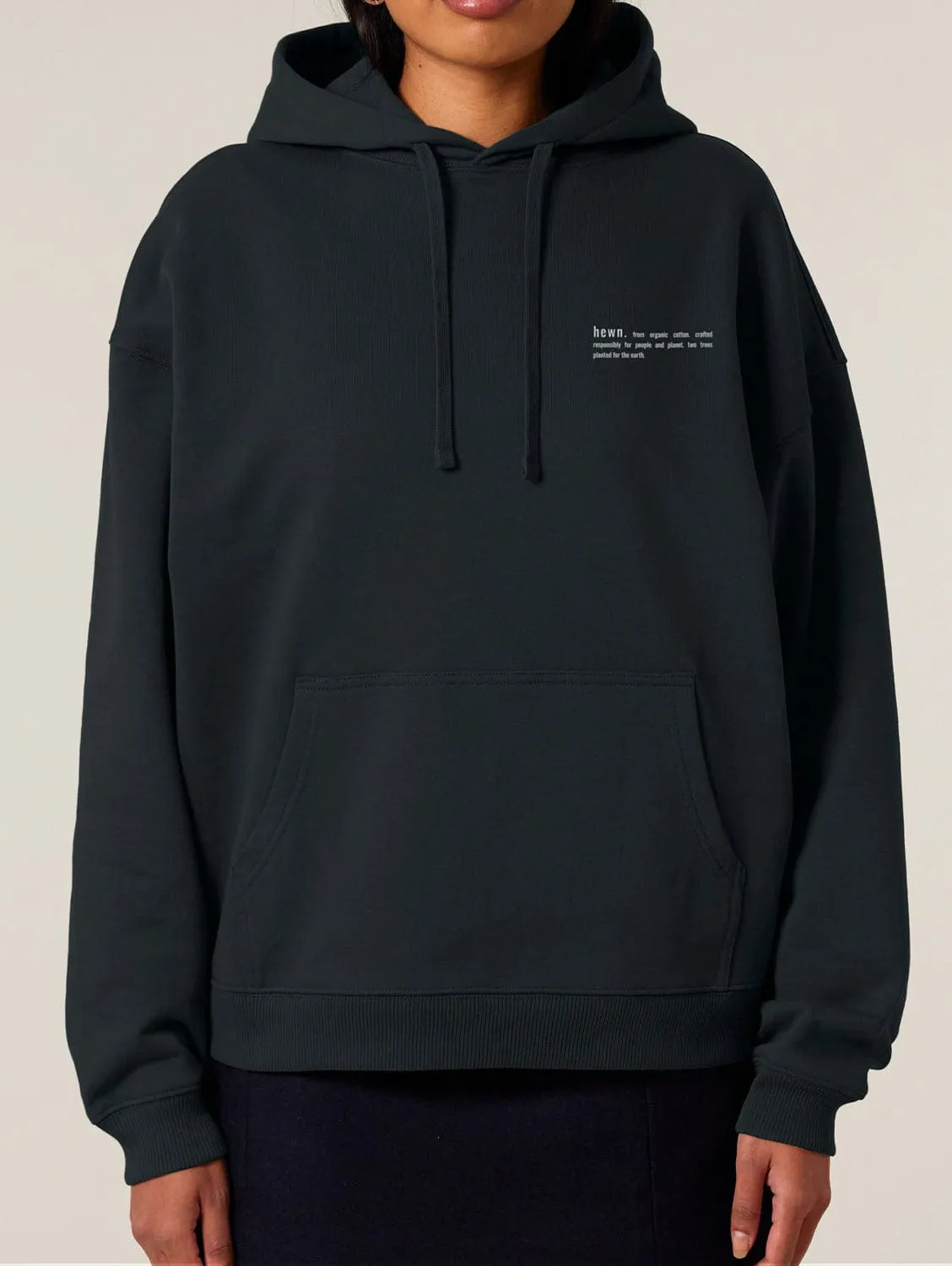 Women's Organic Cotton Signature Oversized Hoodie | Jet Black