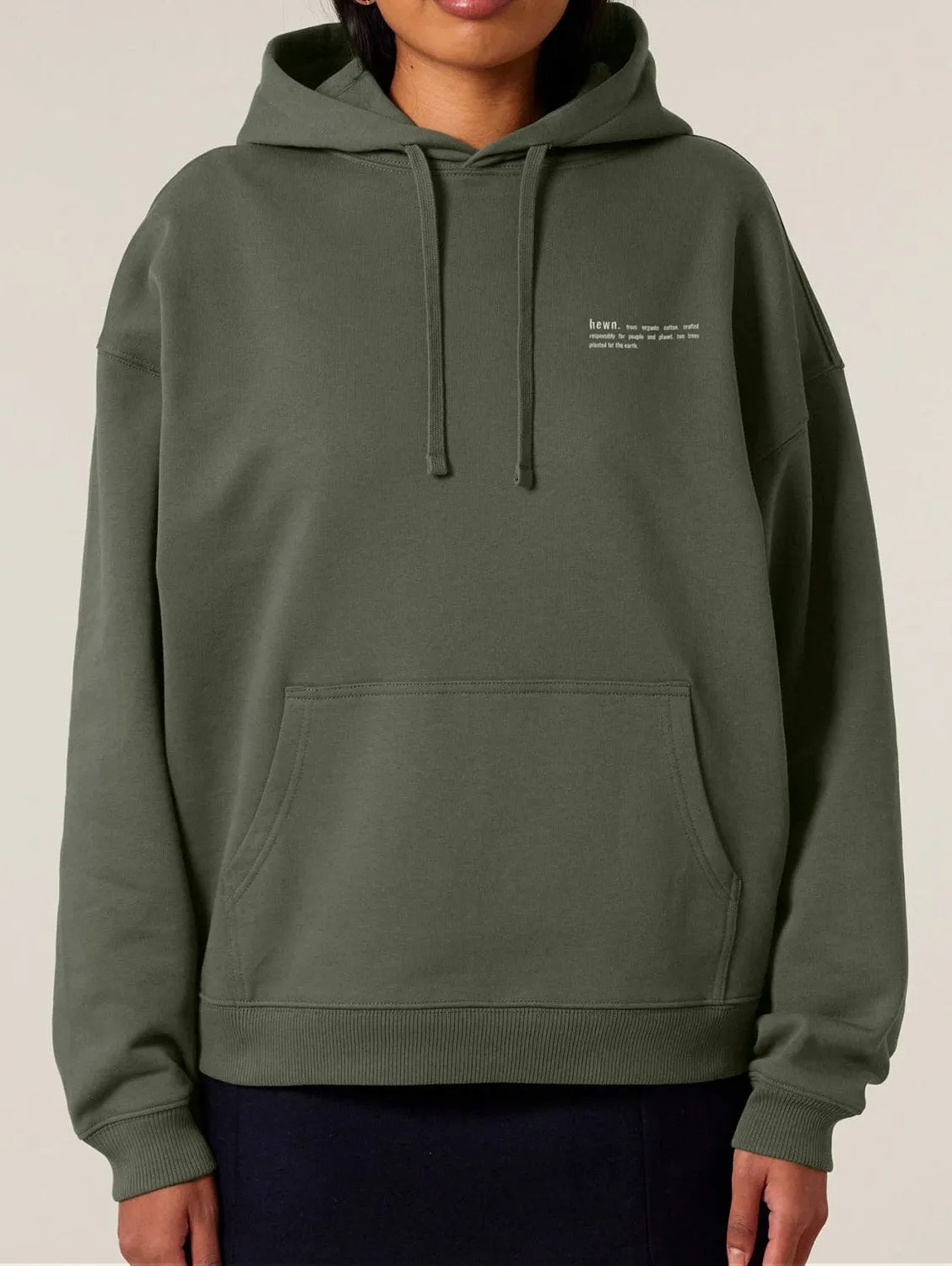 Women's Organic Cotton Signature Oversized Hoodie | Pine Green Khaki