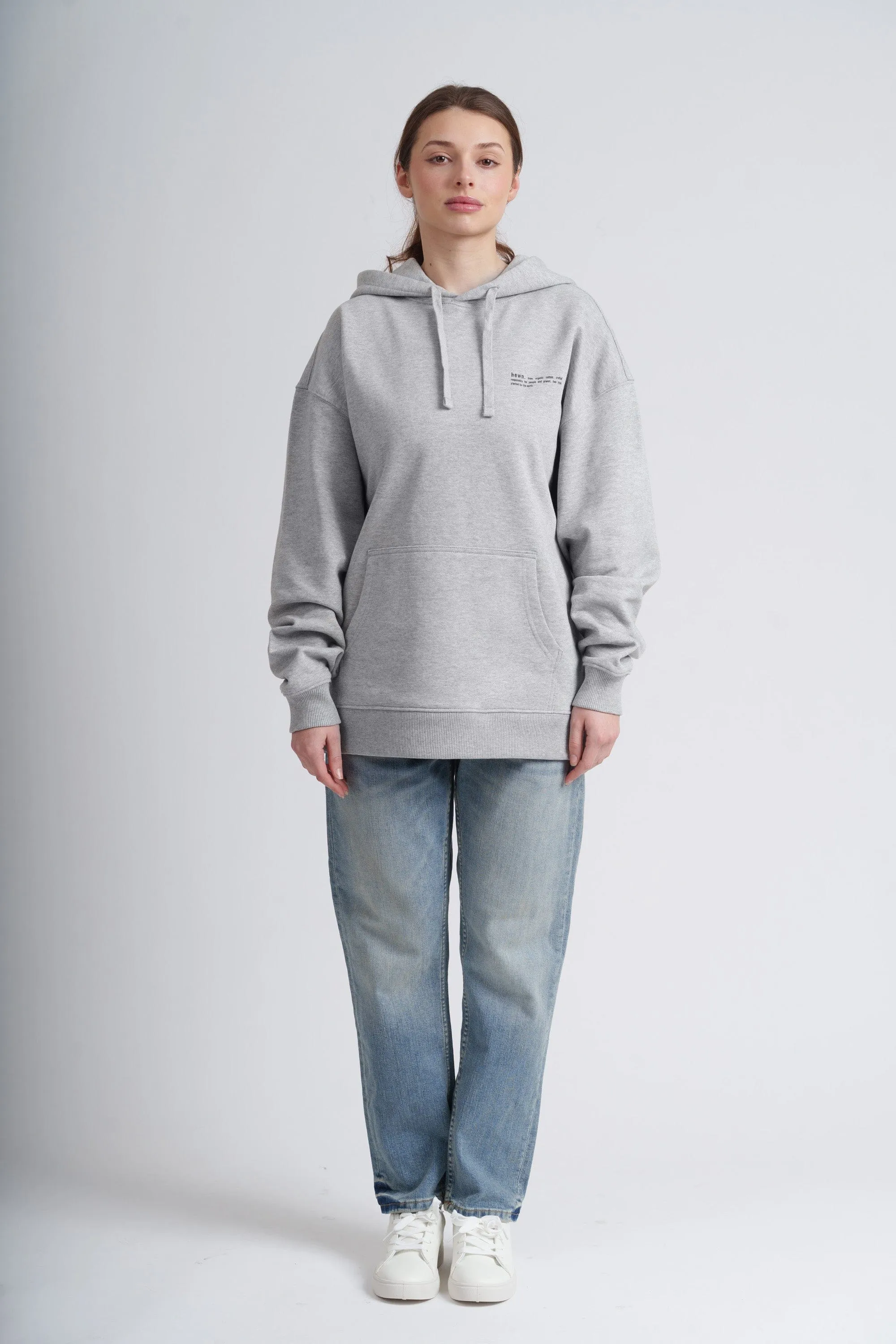 Women's Organic Cotton Signature Oversized Hoodie | Rock Grey Marl