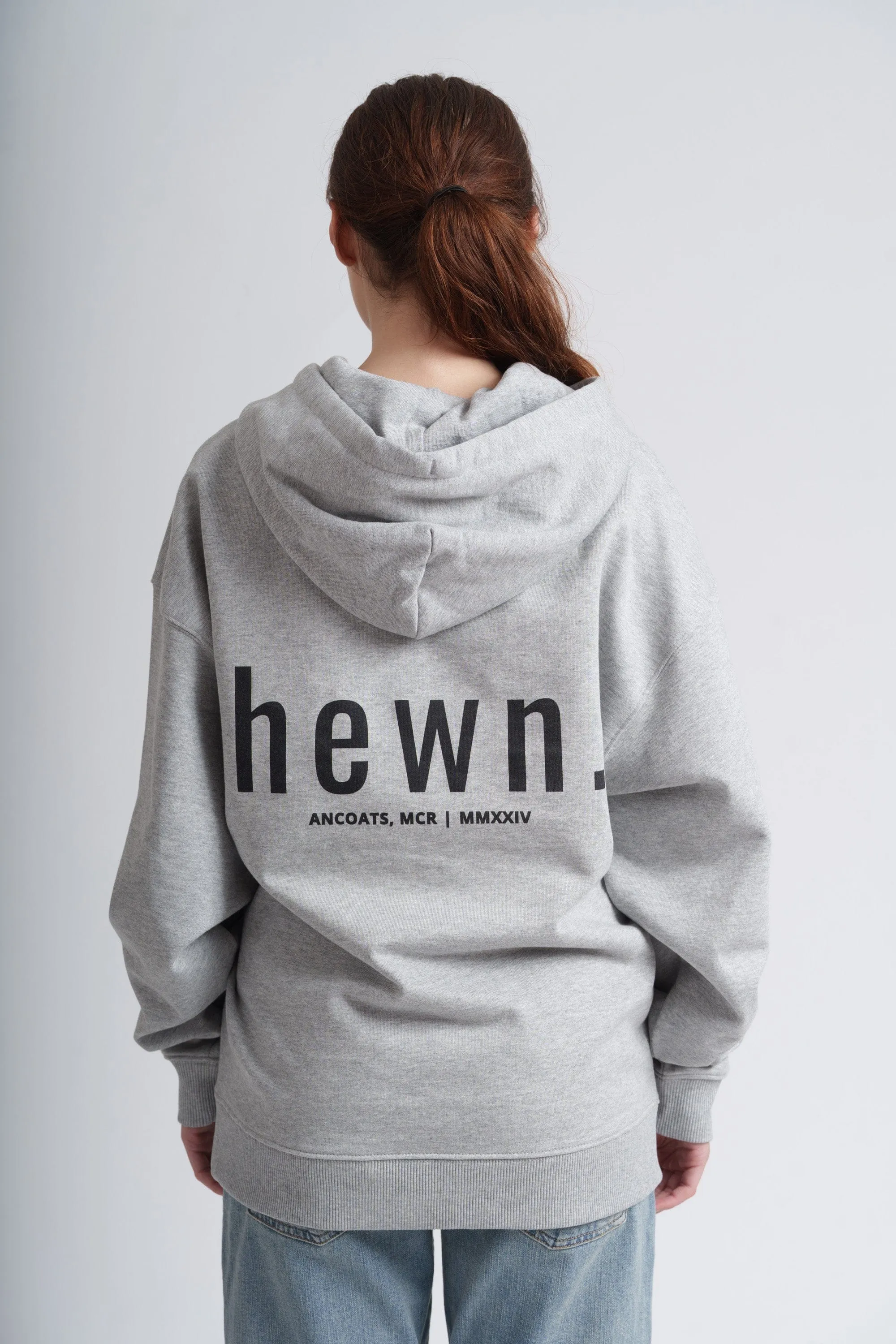 Women's Organic Cotton Signature Oversized Hoodie | Rock Grey Marl