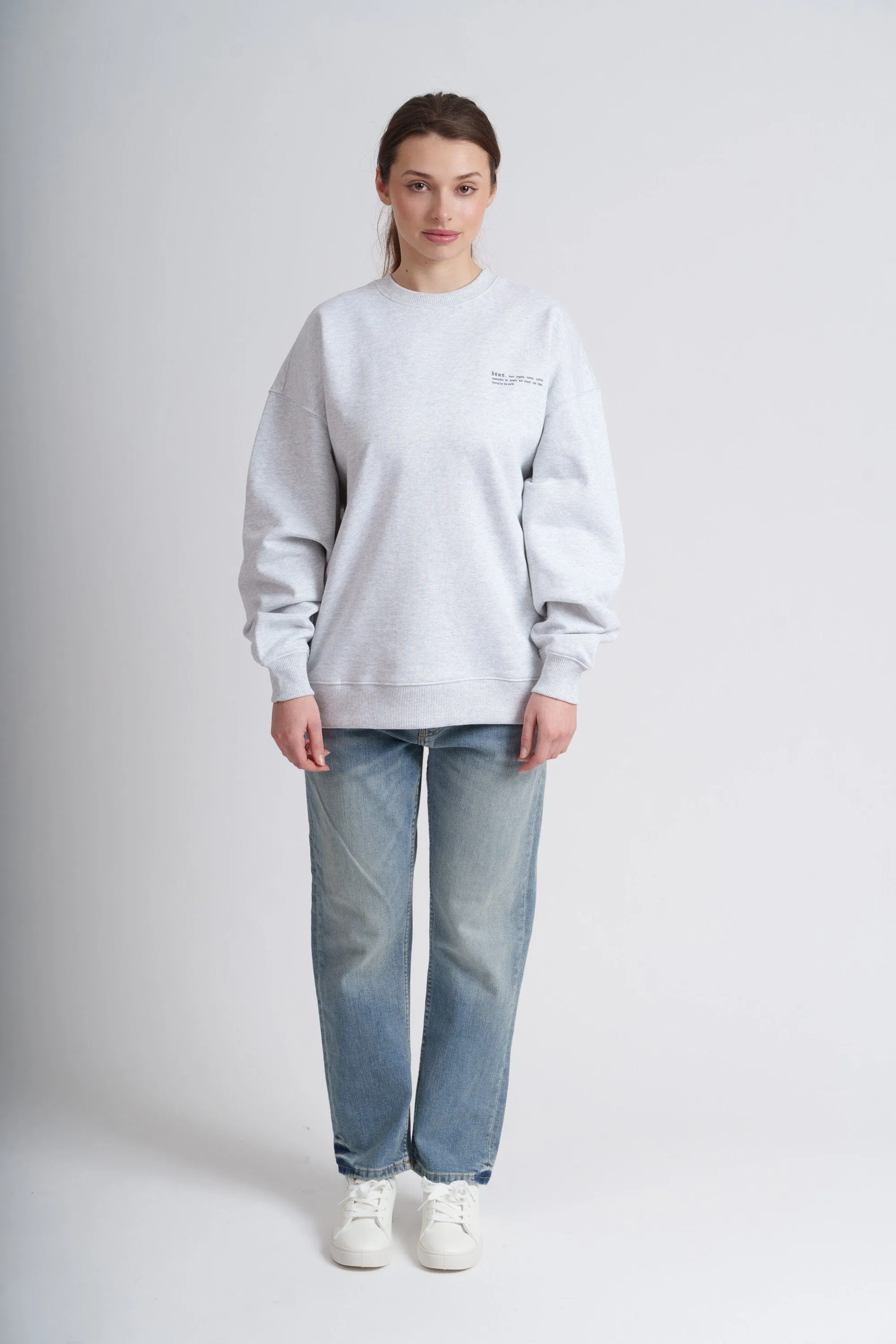 Women's Organic Cotton Signature Oversized Sweatshirt | Cloud Grey Marl