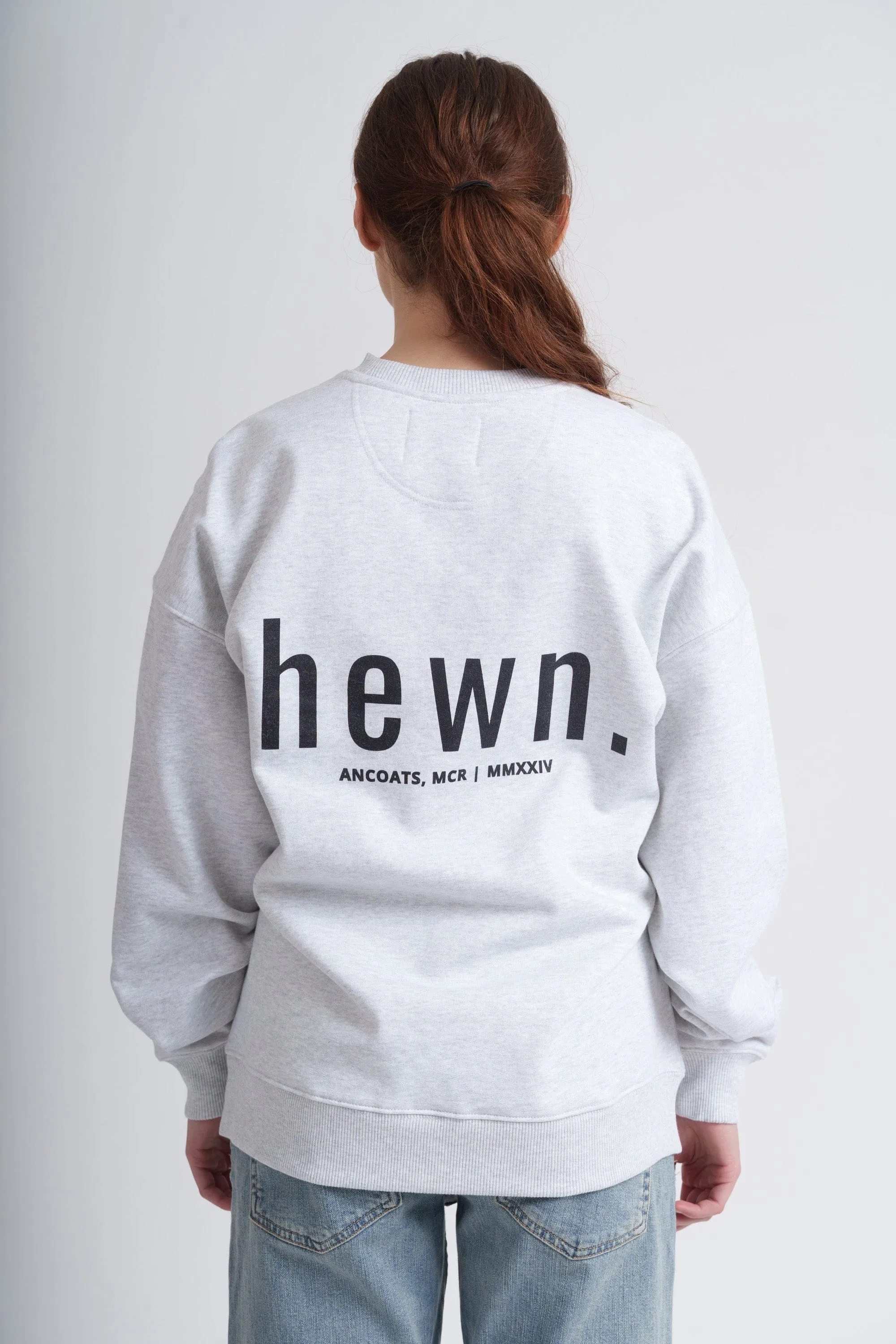 Women's Organic Cotton Signature Oversized Sweatshirt | Cloud Grey Marl