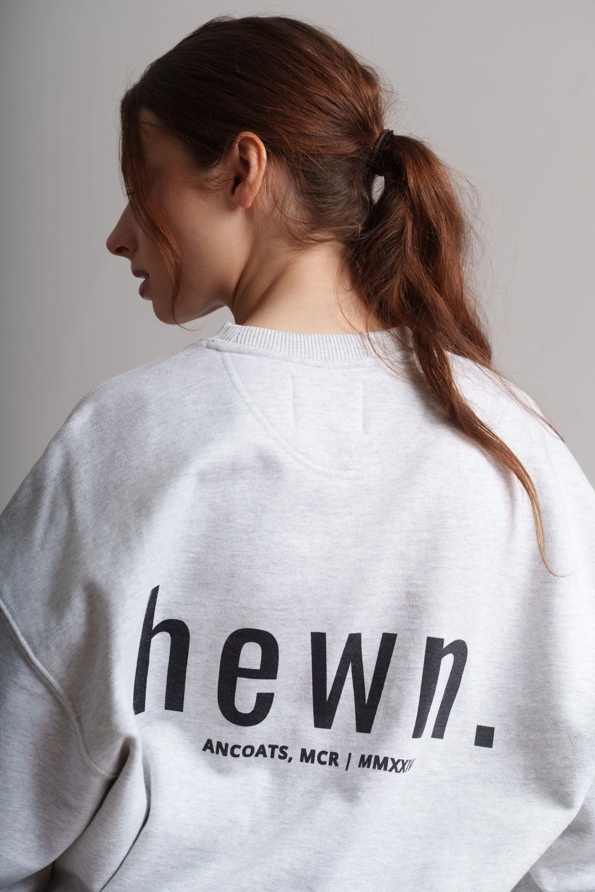 Women's Organic Cotton Signature Oversized Sweatshirt | Cloud Grey Marl
