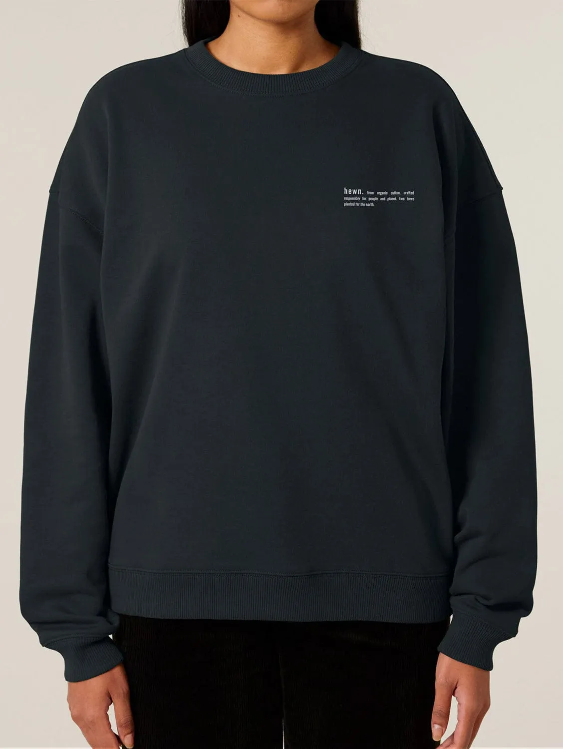 Women's Organic Cotton Signature Oversized Sweatshirt | Jet Black