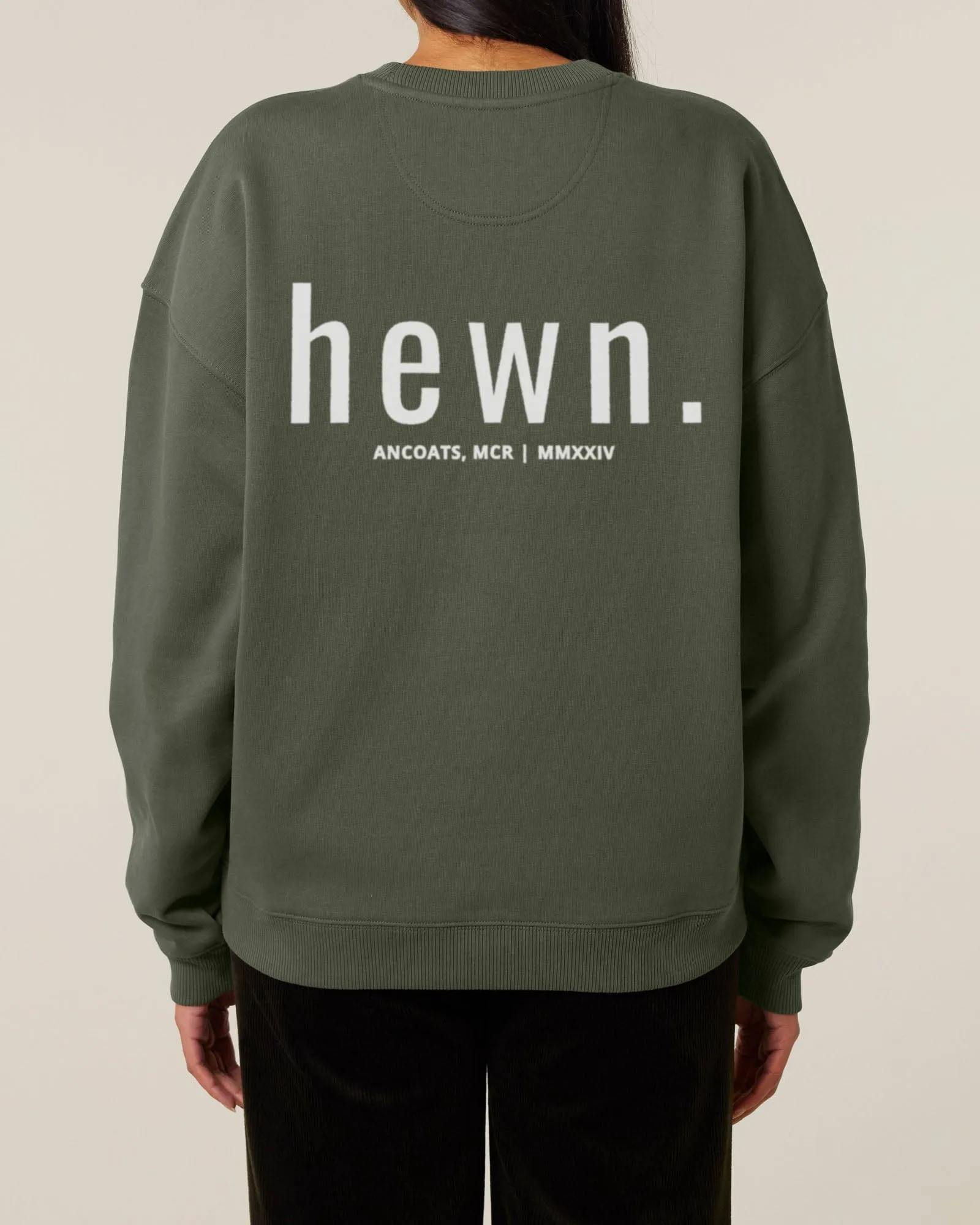 Women's Organic Cotton Signature Oversized Sweatshirt | Pine Green Khaki