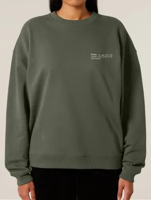 Women's Organic Cotton Signature Oversized Sweatshirt | Pine Green Khaki