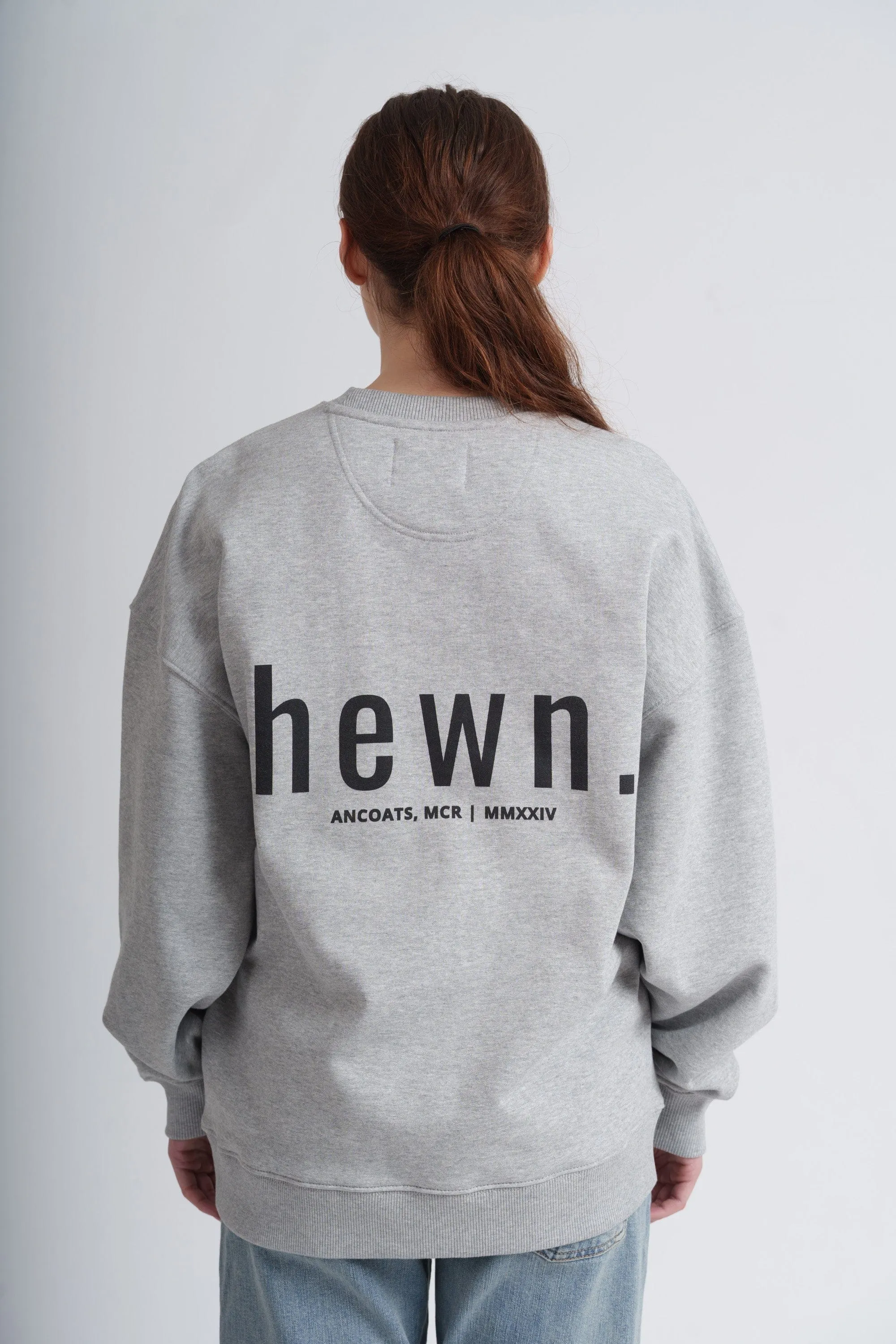 Women's Organic Cotton Signature Oversized Sweatshirt | Rock Grey Marl
